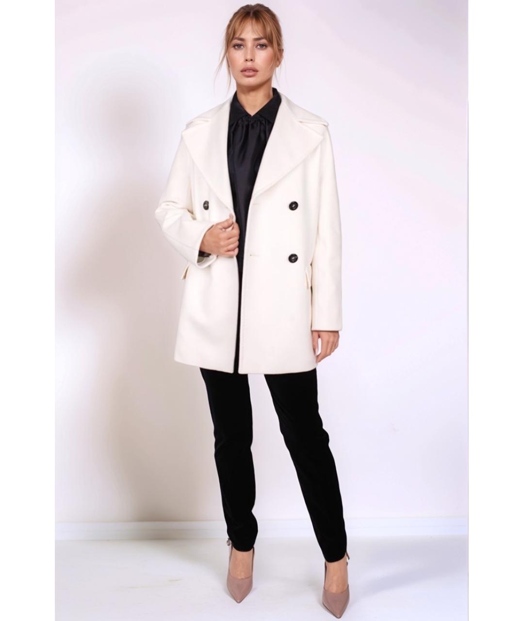 MAX MARA Белое шерстяное пальто, фото 2