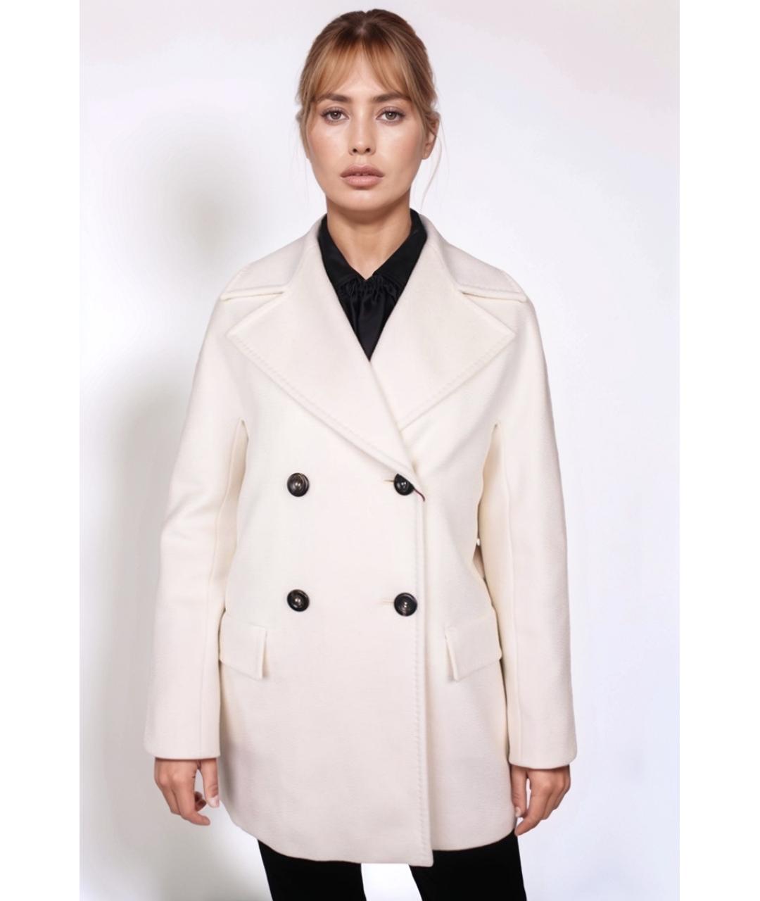 MAX MARA Белое шерстяное пальто, фото 4