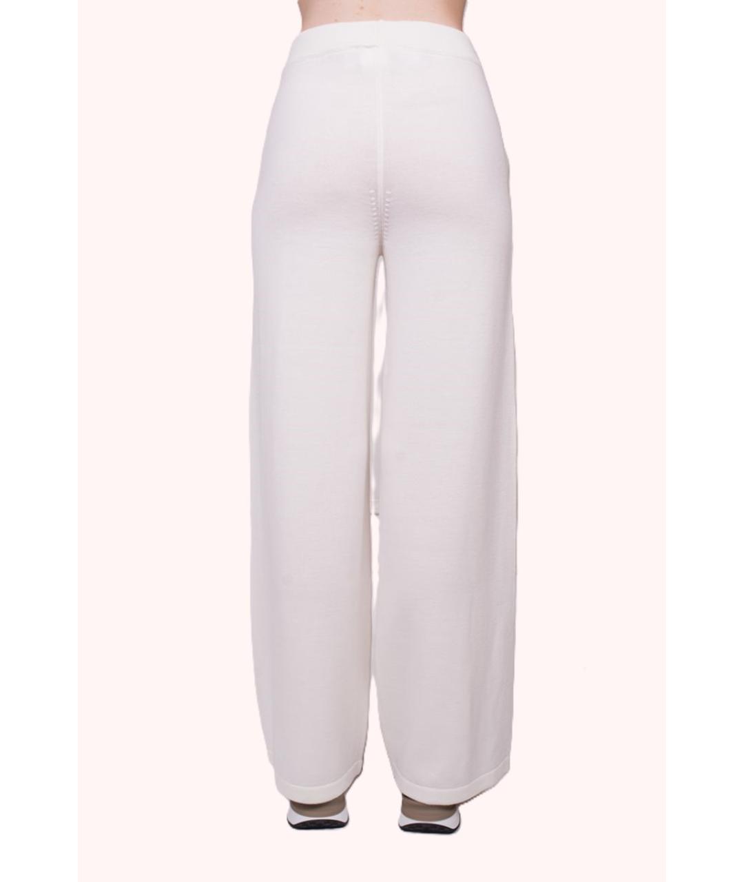 MAX MARA Белые шерстяные прямые брюки, фото 2