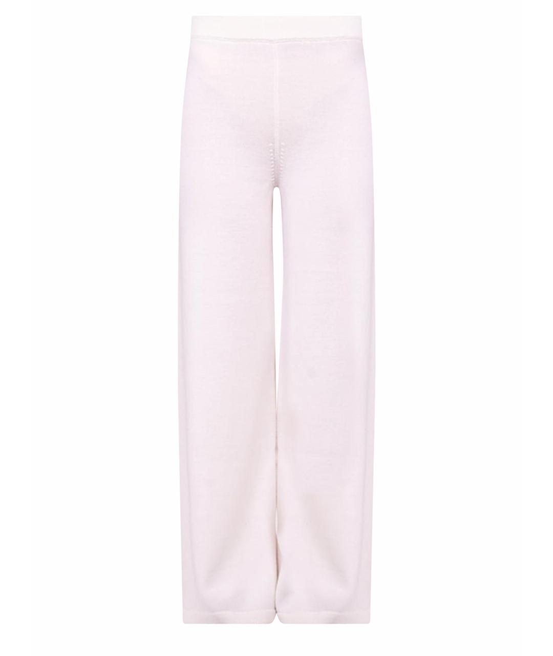 MAX MARA Белые шерстяные прямые брюки, фото 1