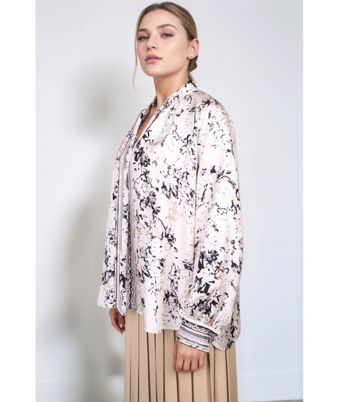 MAX MARA Белая шелковая блузы, фото 4