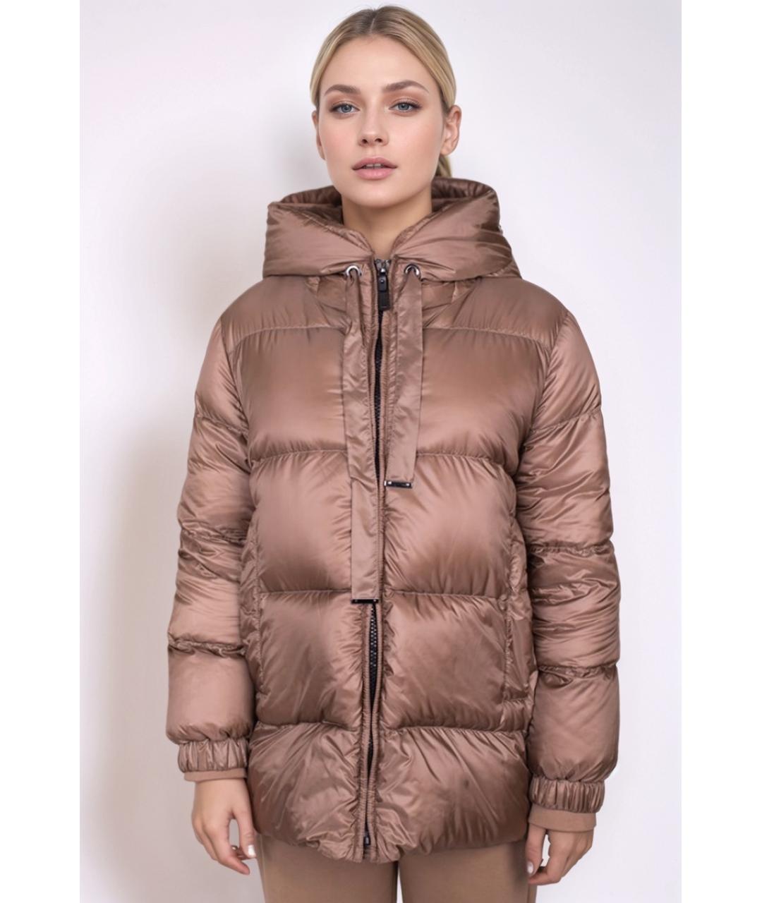 MAX MARA Бежевый полиэстеровый пуховик, фото 4