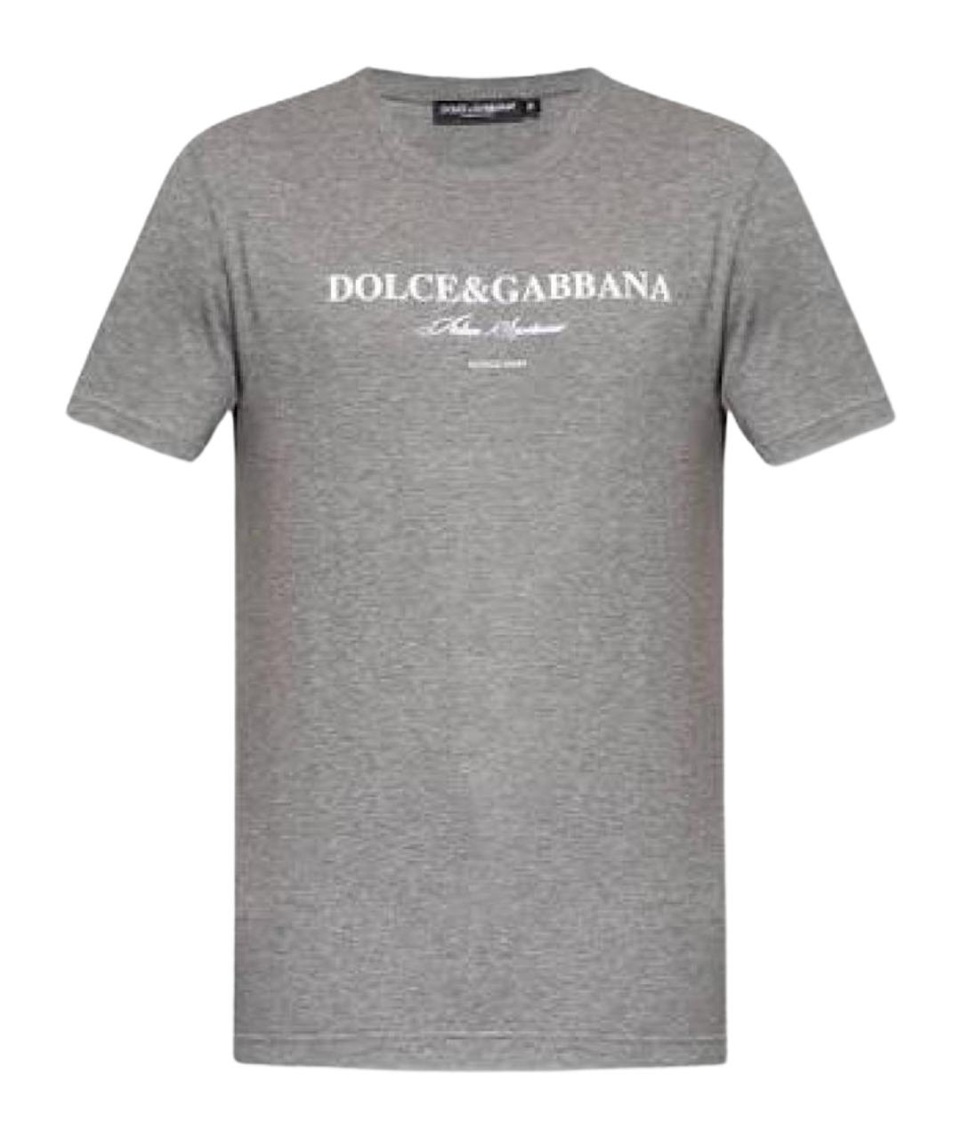 DOLCE&GABBANA Серая хлопковая футболка, фото 1