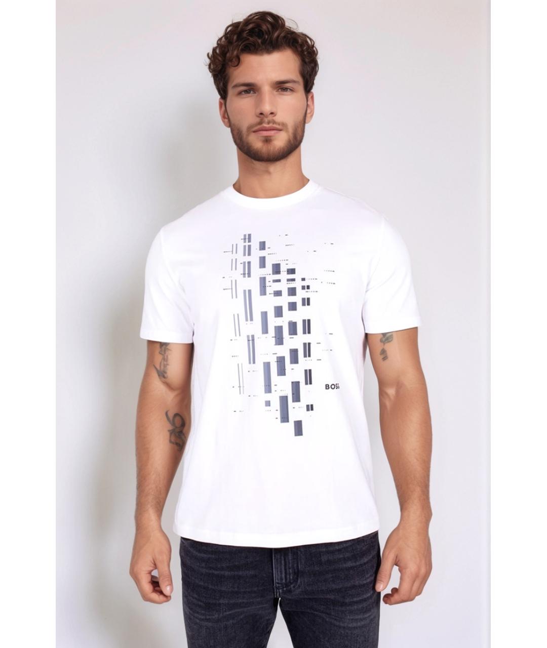 HUGO BOSS Белая хлопковая футболка, фото 2
