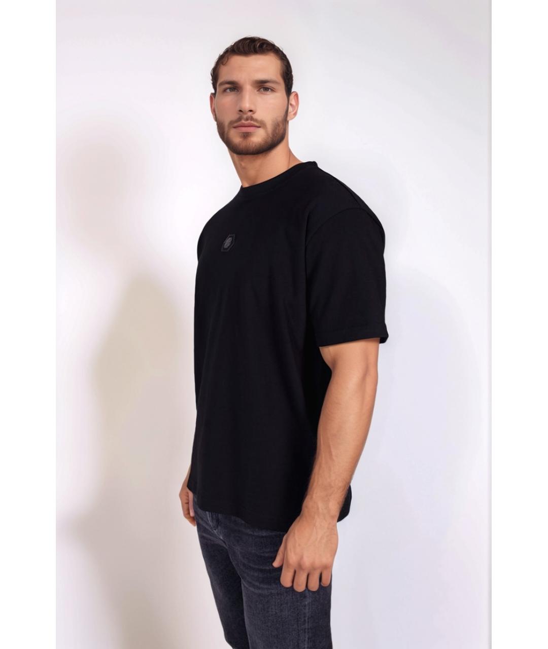 HUGO BOSS Черная хлопковая футболка, фото 4