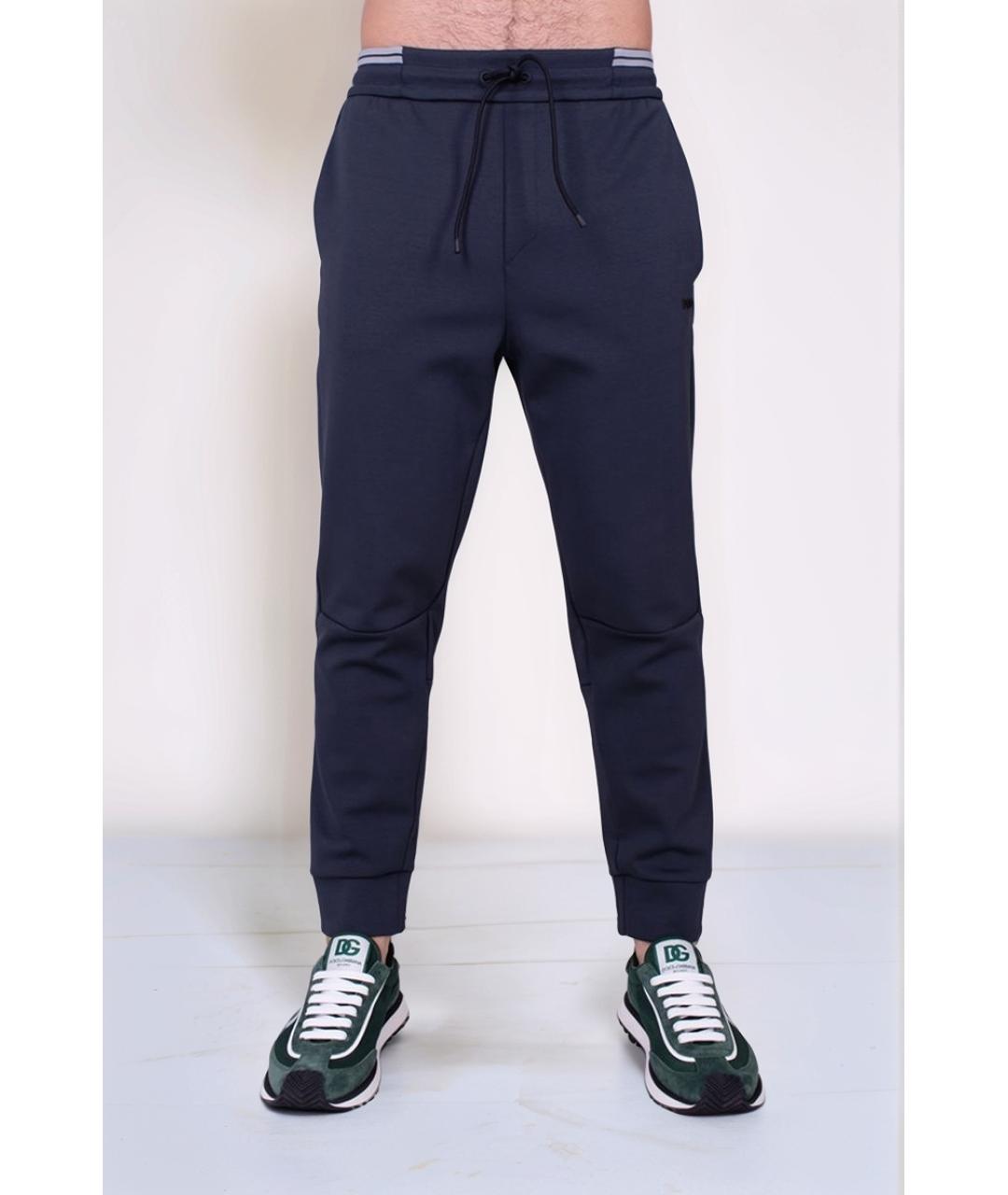 HUGO BOSS Синие хлопковые повседневные брюки, фото 4