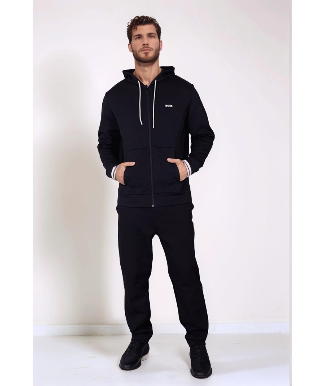 HUGO BOSS Черные хлопковые повседневные брюки, фото 2