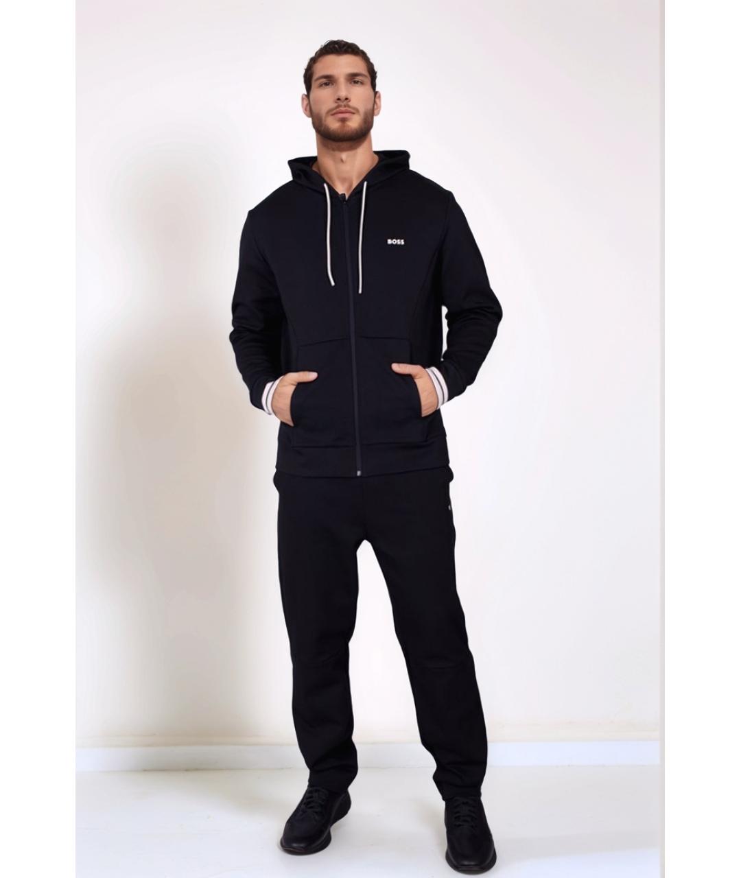HUGO BOSS Черные хлопковые повседневные брюки, фото 2