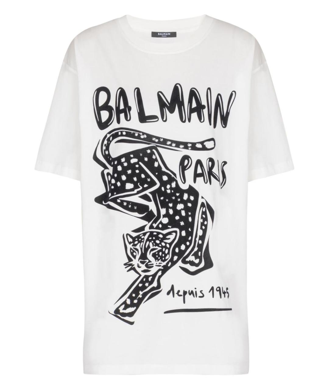 BALMAIN Белая хлопковая футболка, фото 1