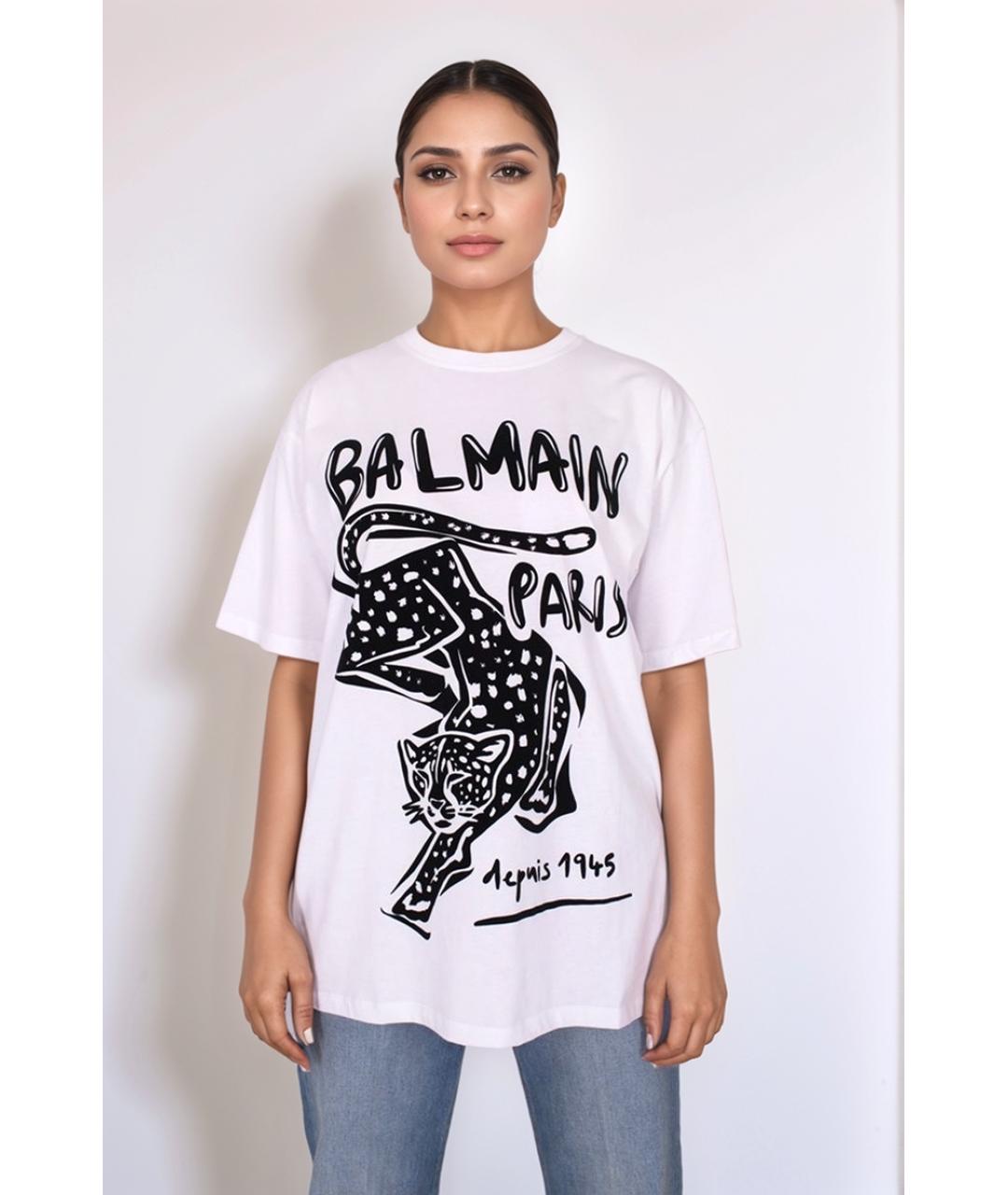 BALMAIN Белая хлопковая футболка, фото 2
