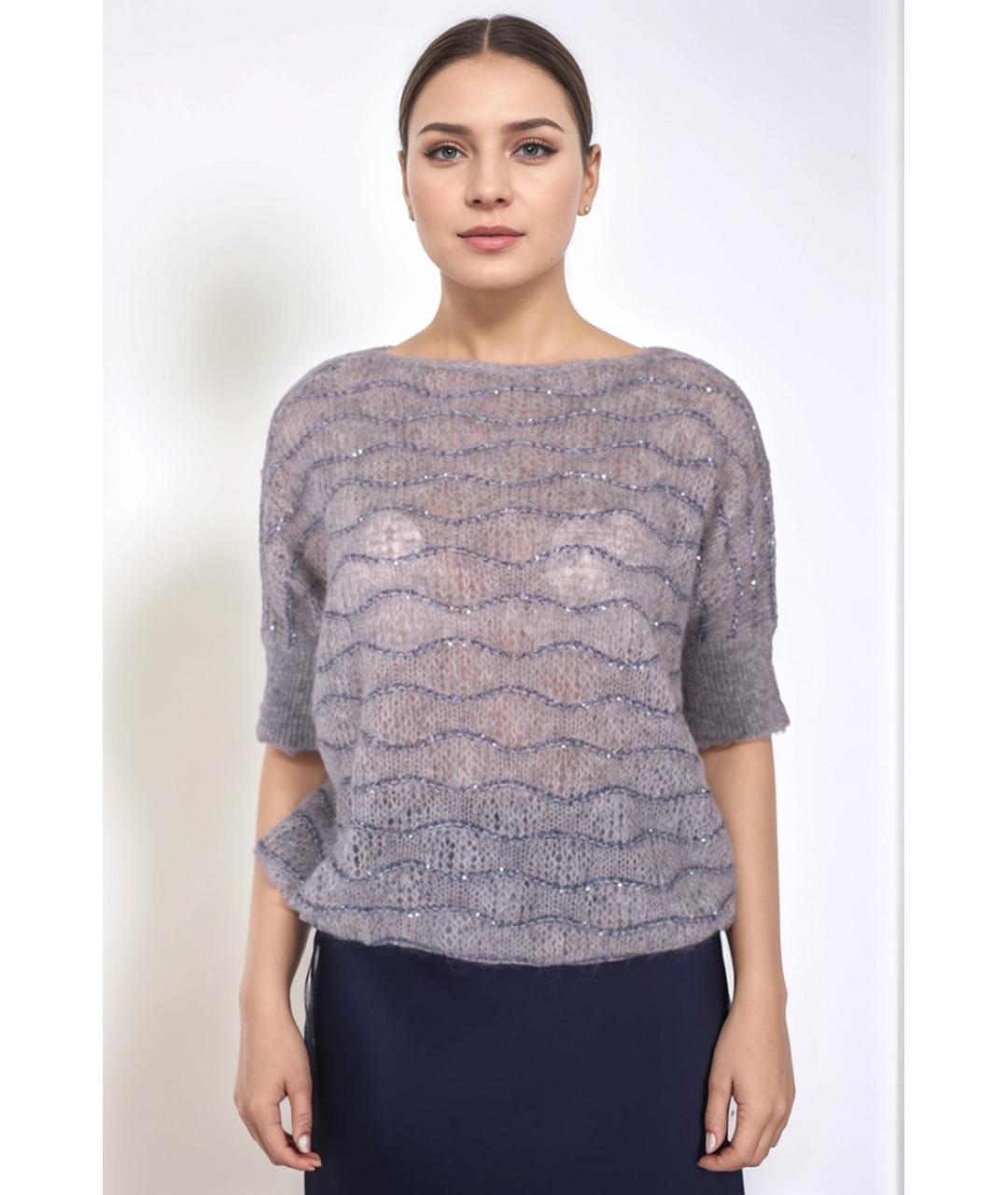 LE TRICOT PERUGIA Серый шерстяной джемпер / свитер, фото 4