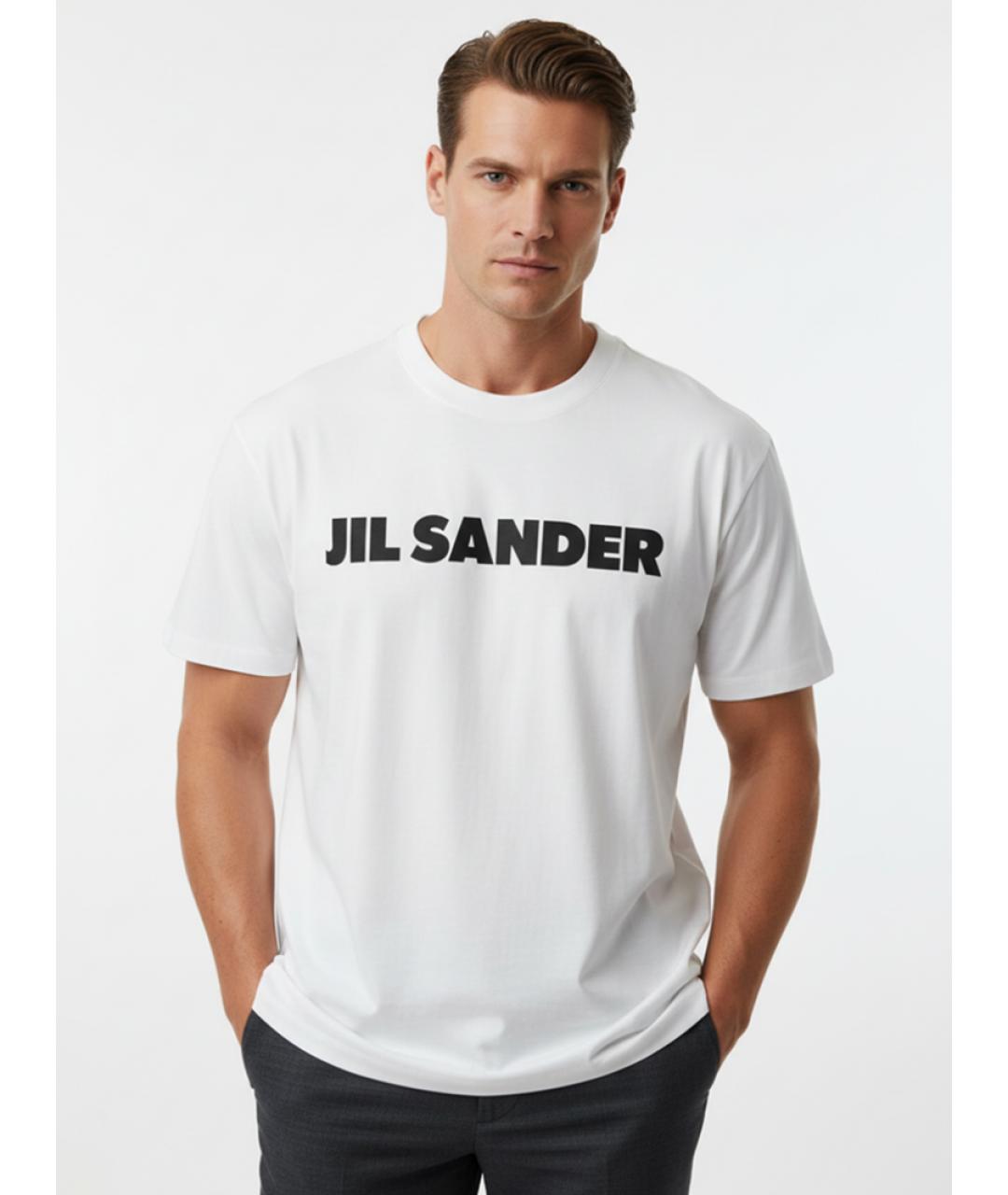 JIL SANDER Белая хлопковая футболка, фото 2