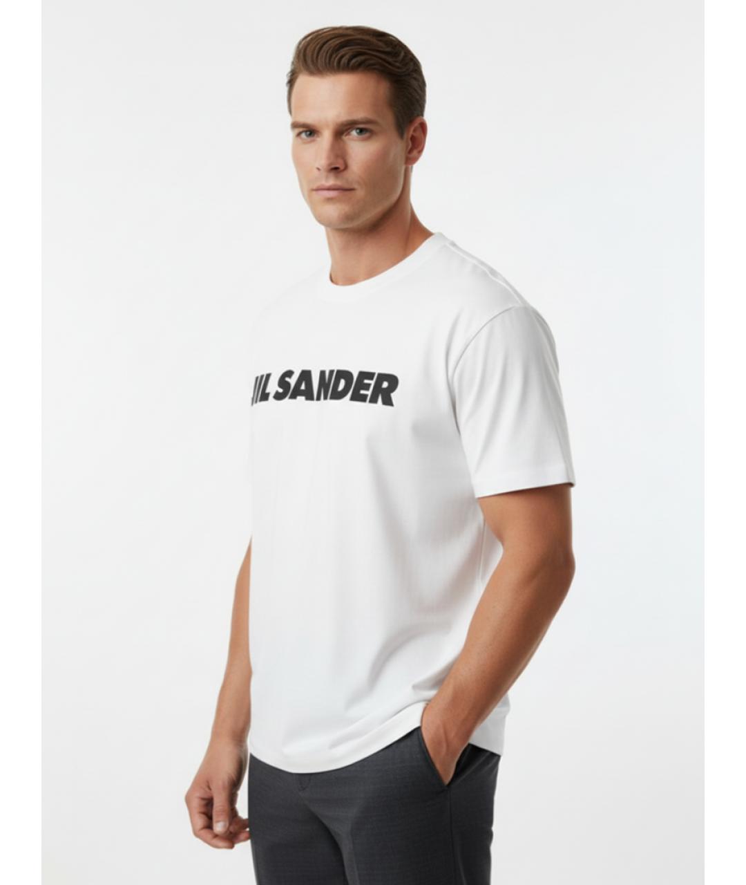 JIL SANDER Белая хлопковая футболка, фото 4