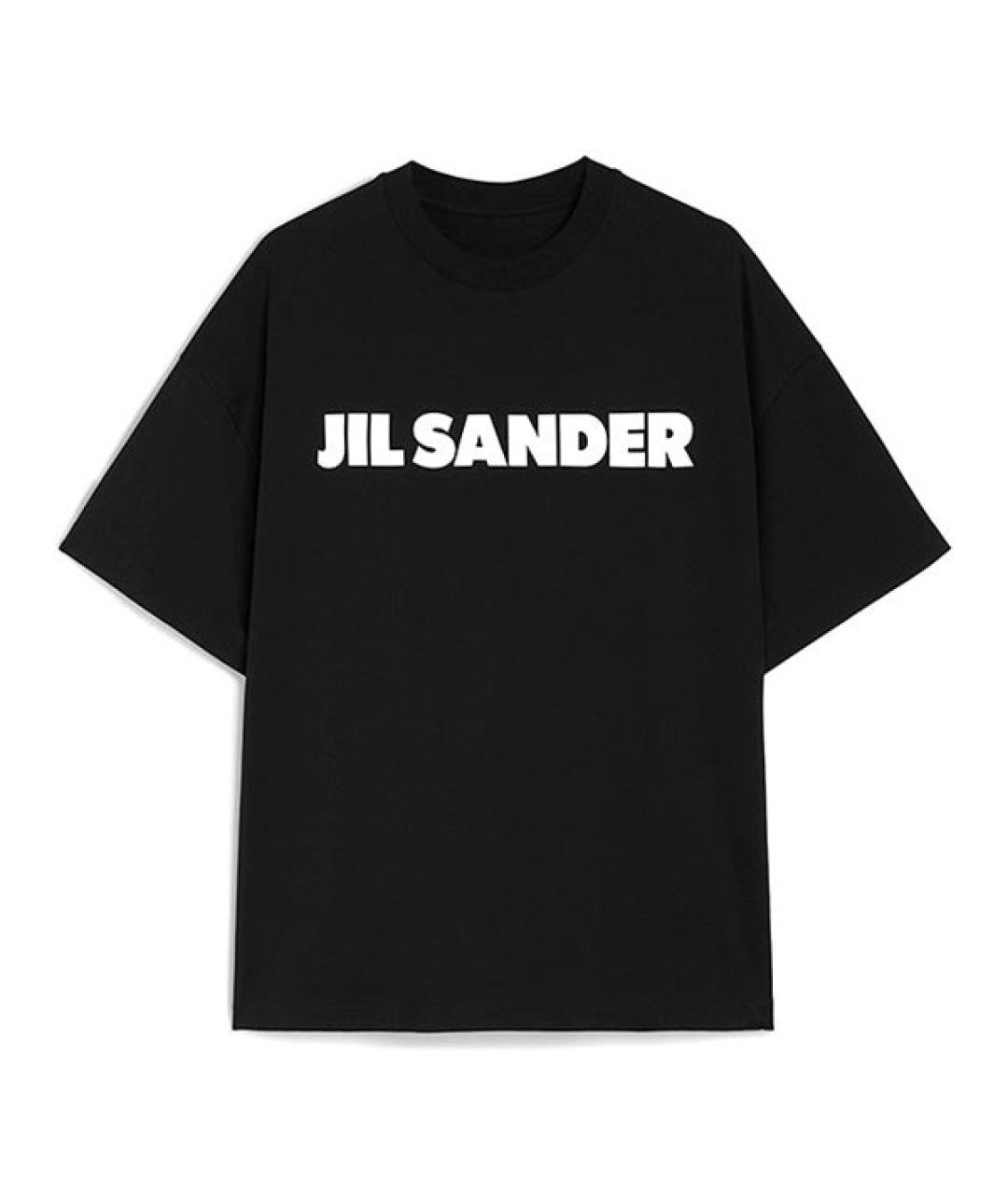 JIL SANDER Черная хлопковая футболка, фото 1