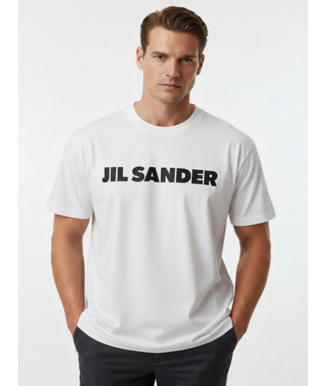 JIL SANDER Белая хлопковая футболка, фото 2