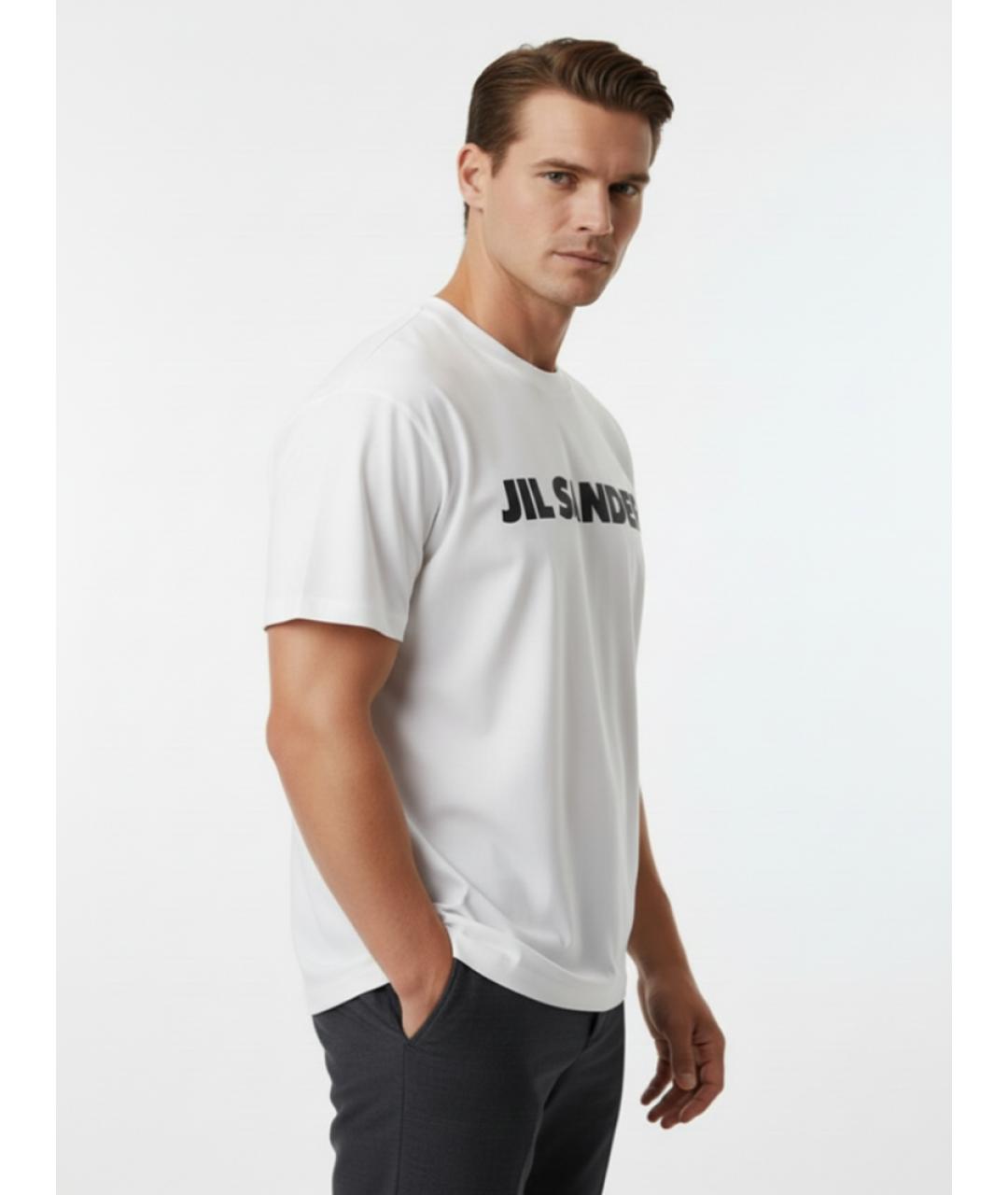 JIL SANDER Белая хлопковая футболка, фото 4