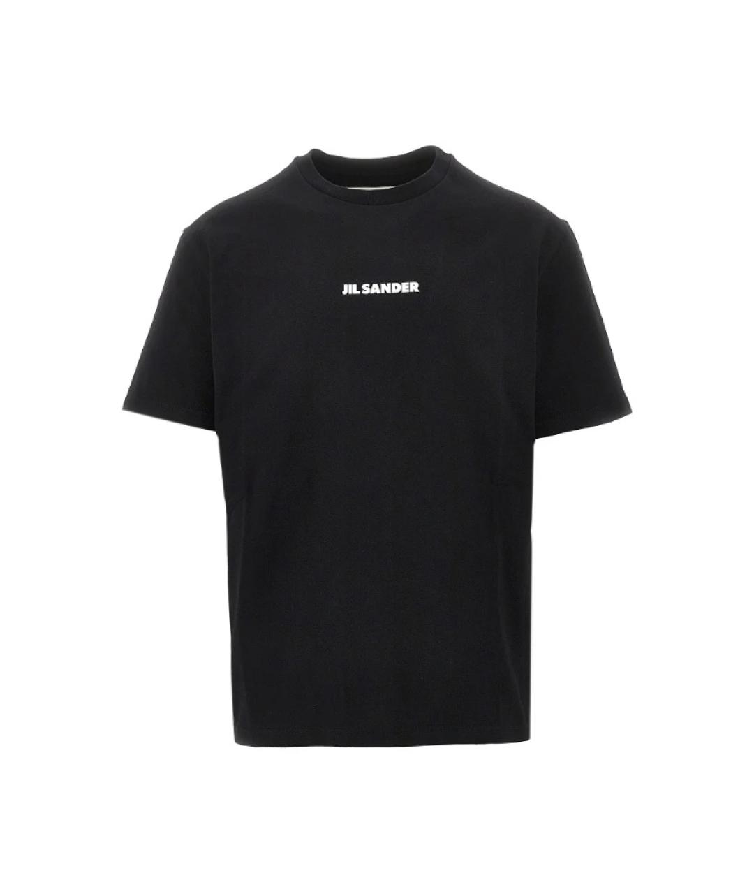 JIL SANDER Черная хлопковая футболка, фото 1