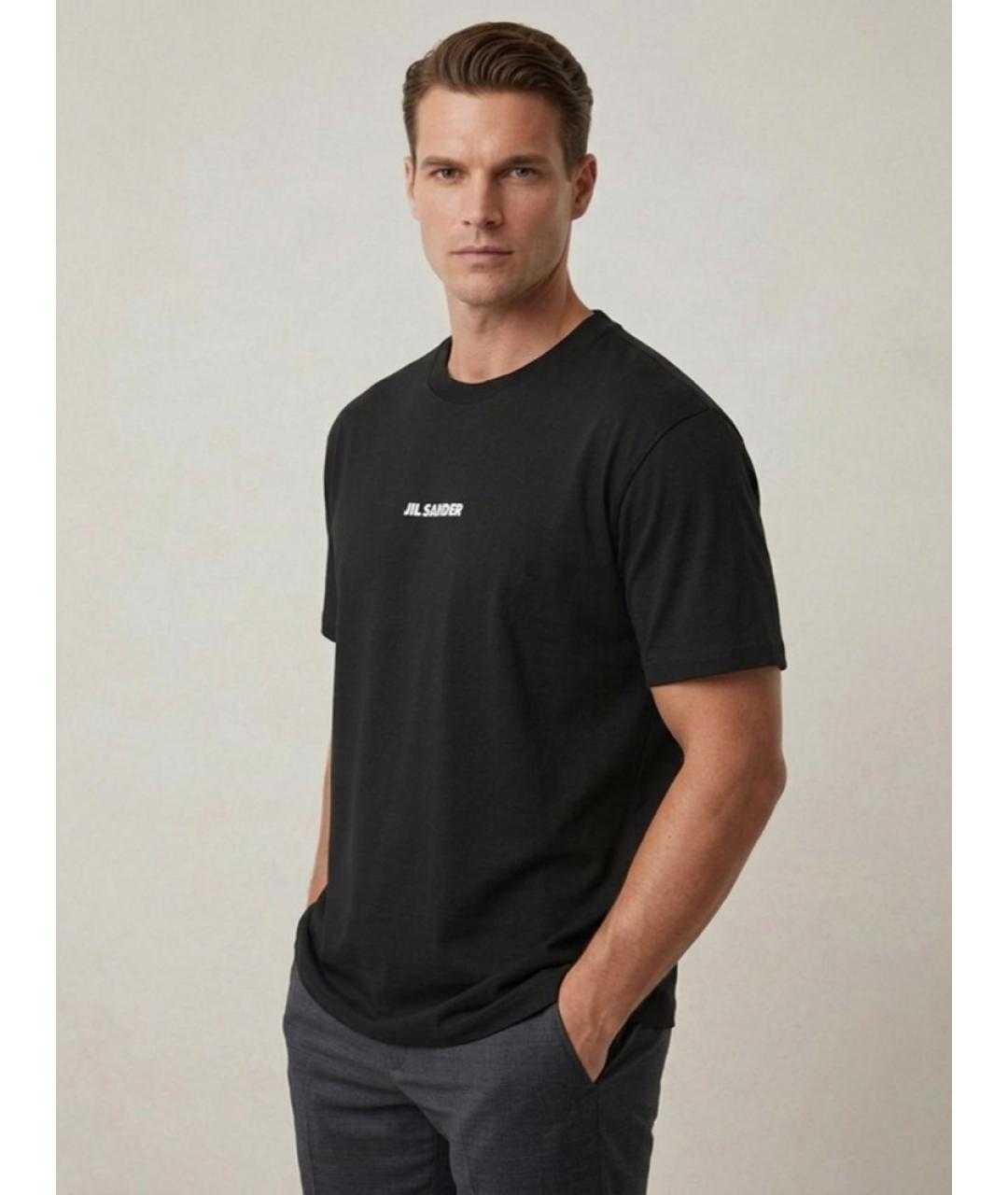 JIL SANDER Черная хлопковая футболка, фото 4