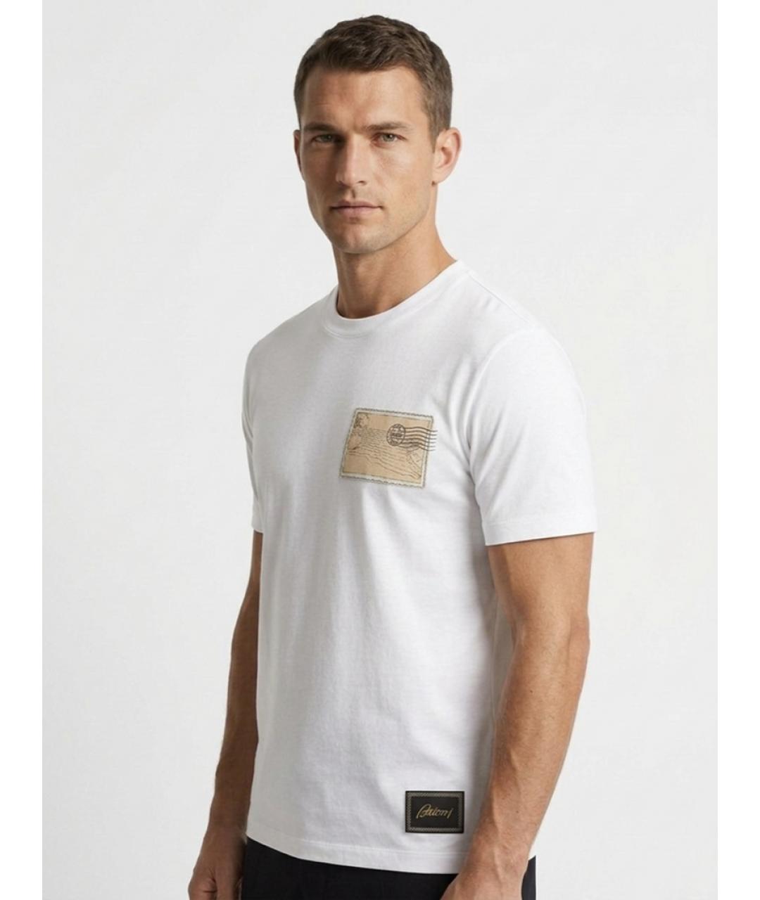 BRIONI Белая хлопковая футболка, фото 4