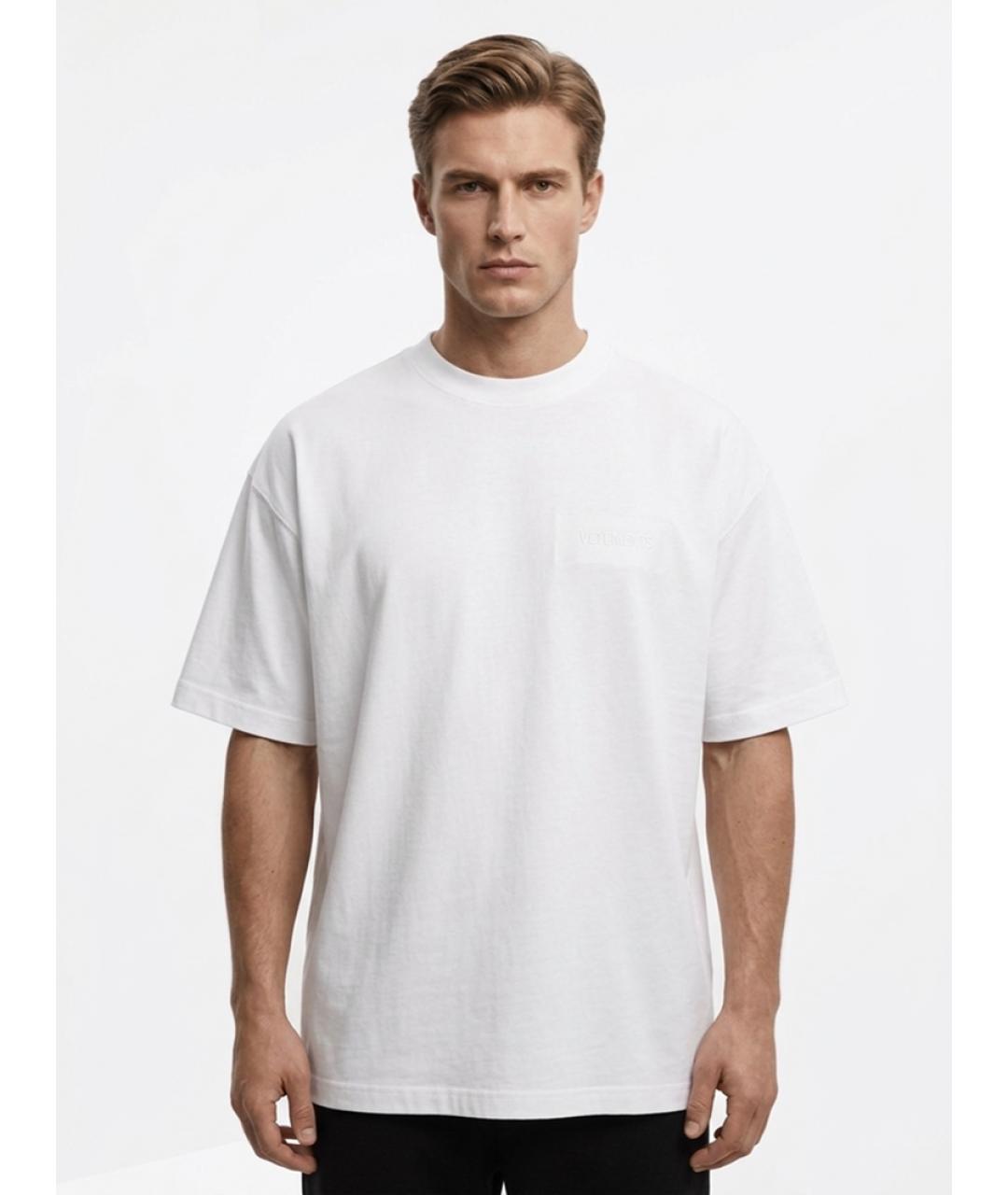 VETEMENTS Белая хлопковая футболка, фото 2