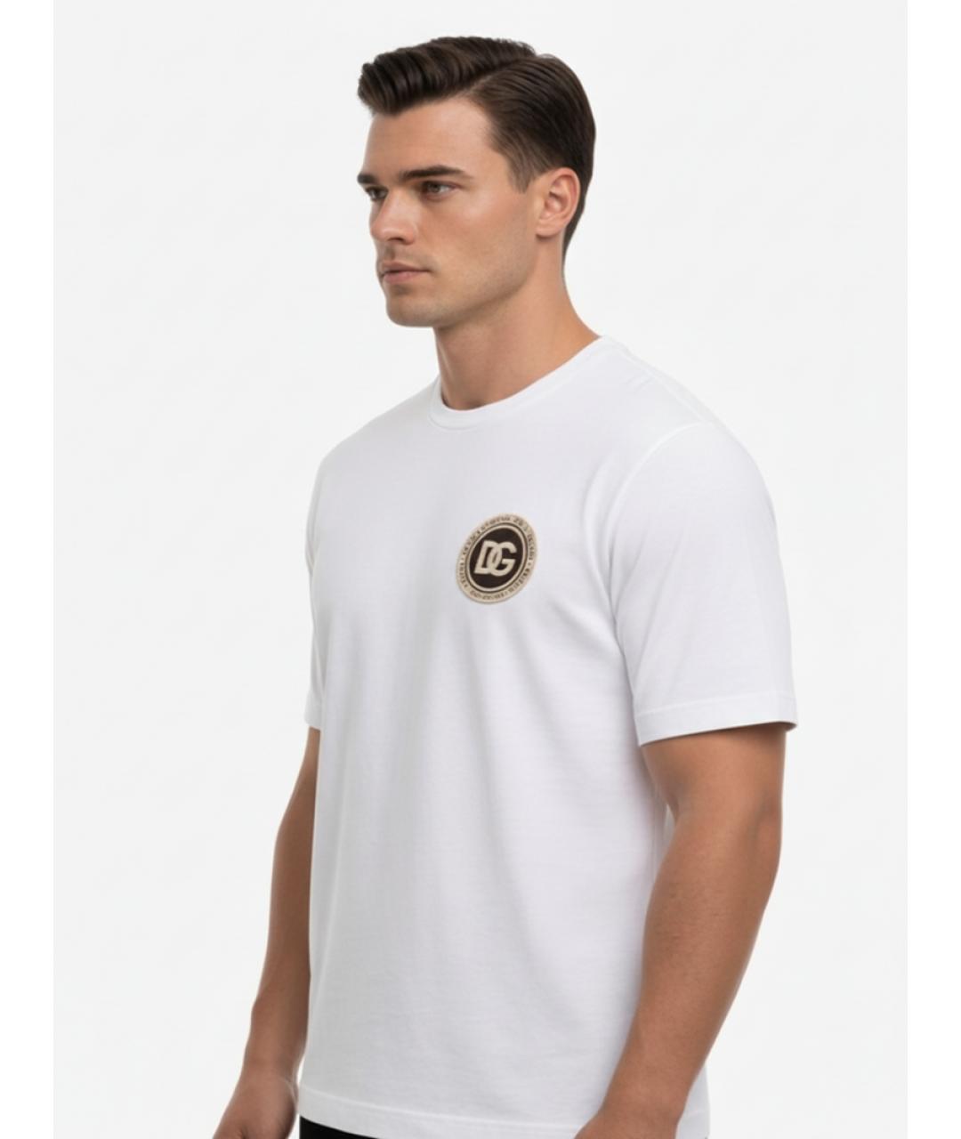 DOLCE&GABBANA Белая хлопковая футболка, фото 4