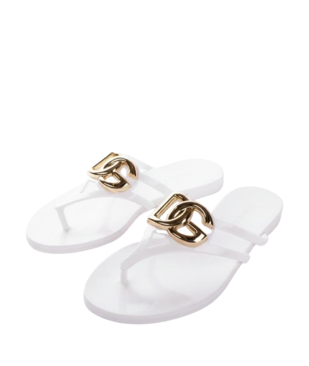 DOLCE&GABBANA Белые шлепанцы, фото 2