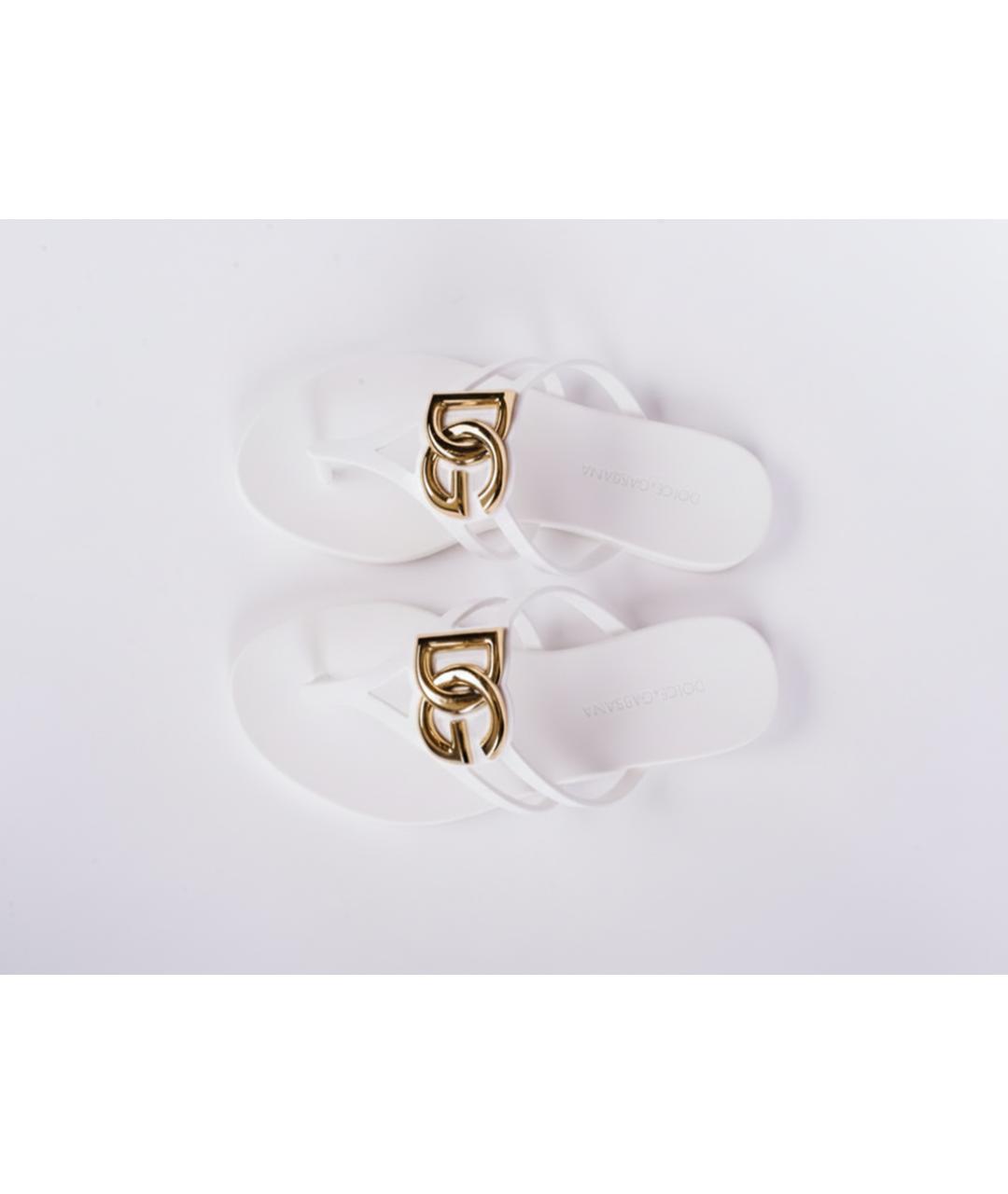 DOLCE&GABBANA Белые шлепанцы, фото 4