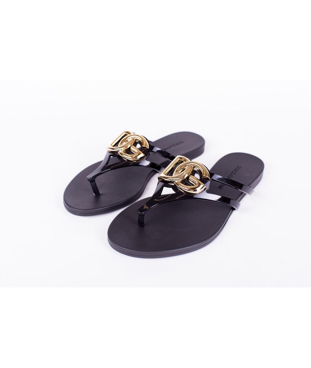 DOLCE&GABBANA Черные шлепанцы, фото 2