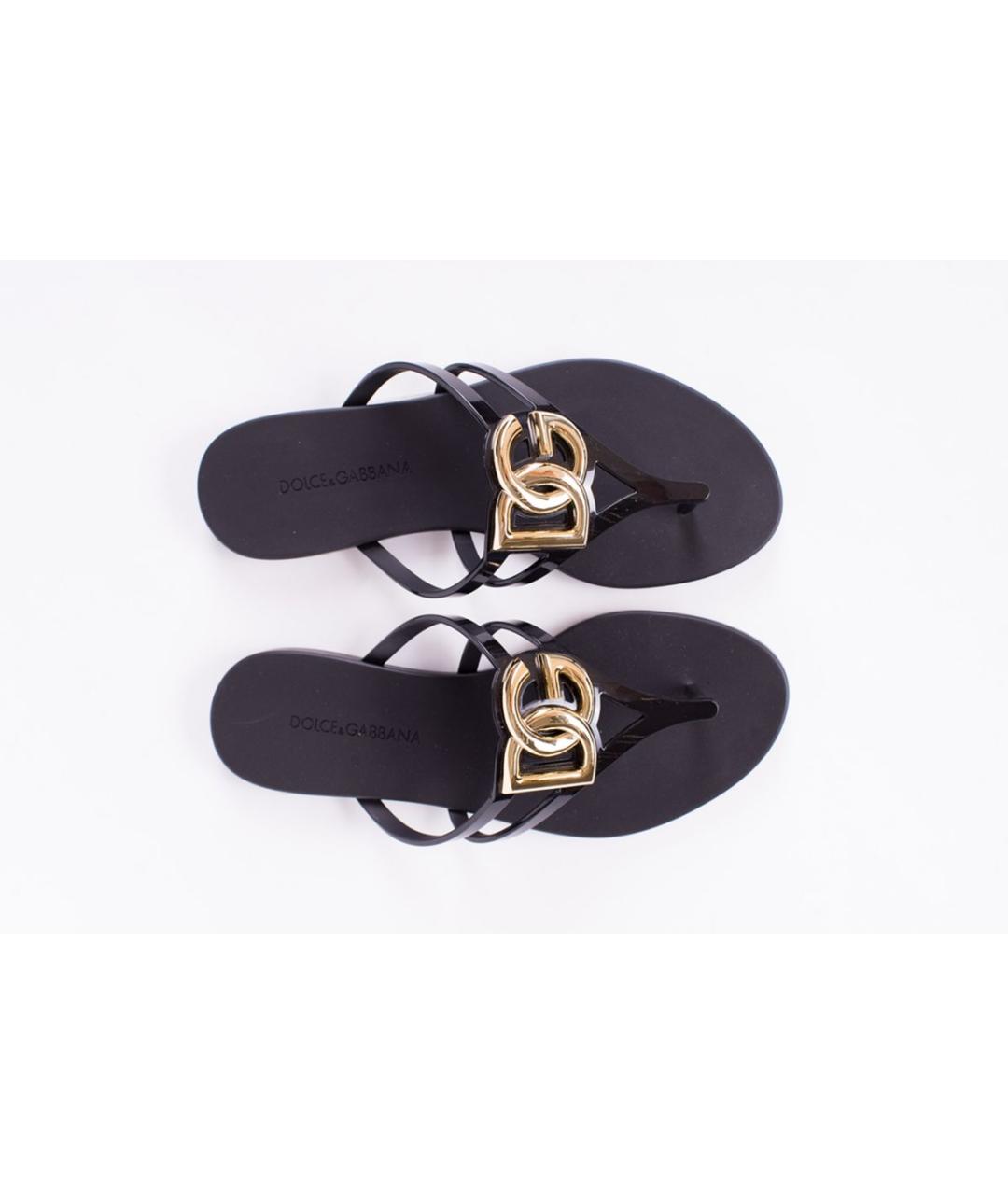 DOLCE&GABBANA Черные шлепанцы, фото 4
