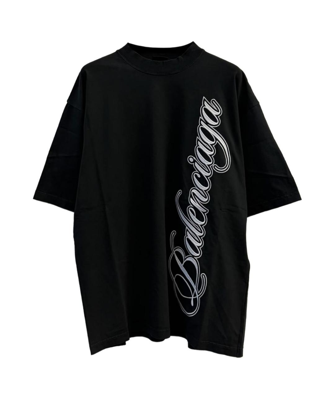 BALENCIAGA Черная хлопковая футболка, фото 1