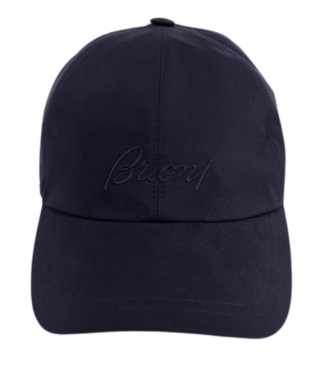 BRIONI Темно-синяя льняная кепка/бейсболка, фото 1