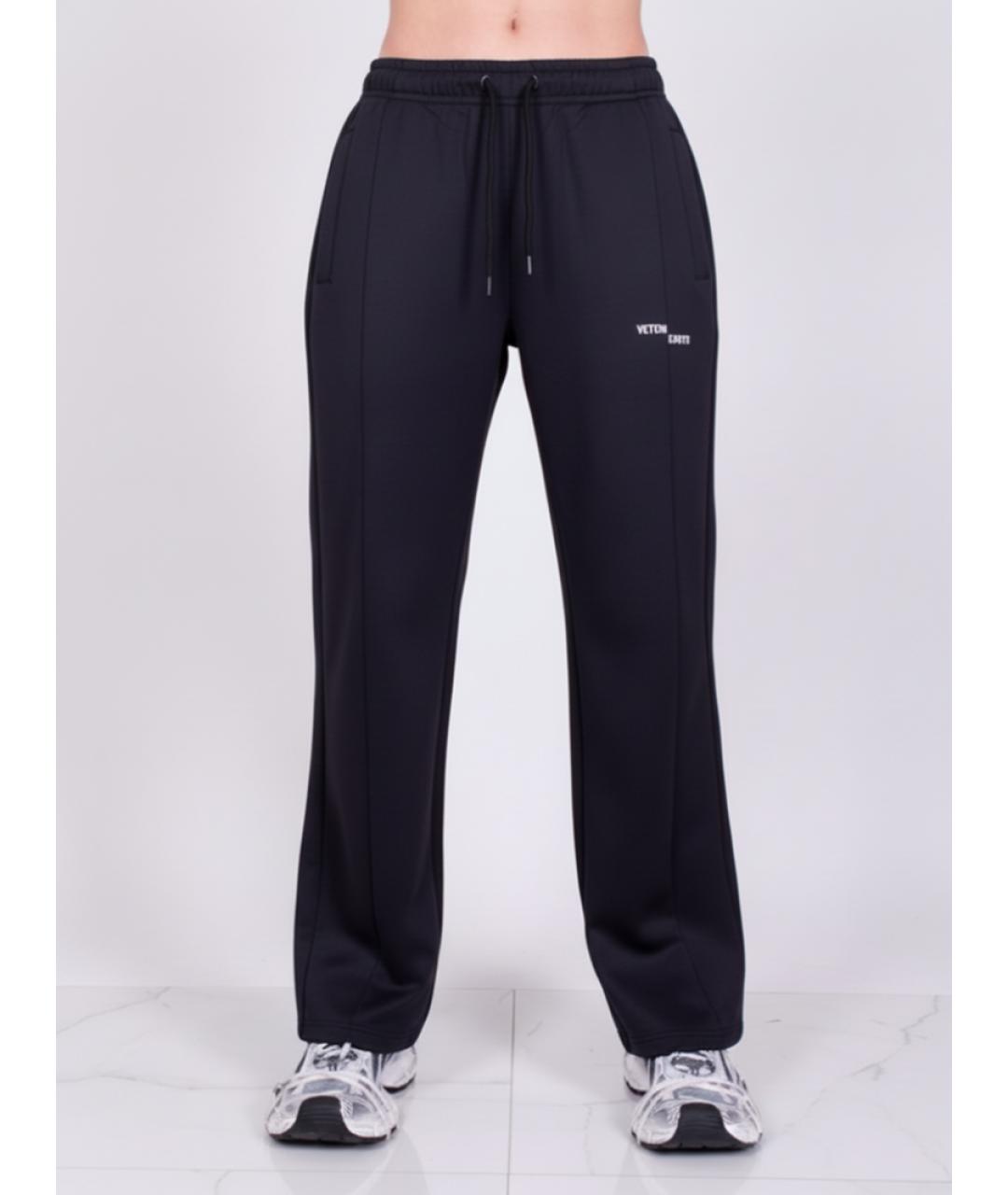 VETEMENTS Черные полиамидовые прямые брюки, фото 2