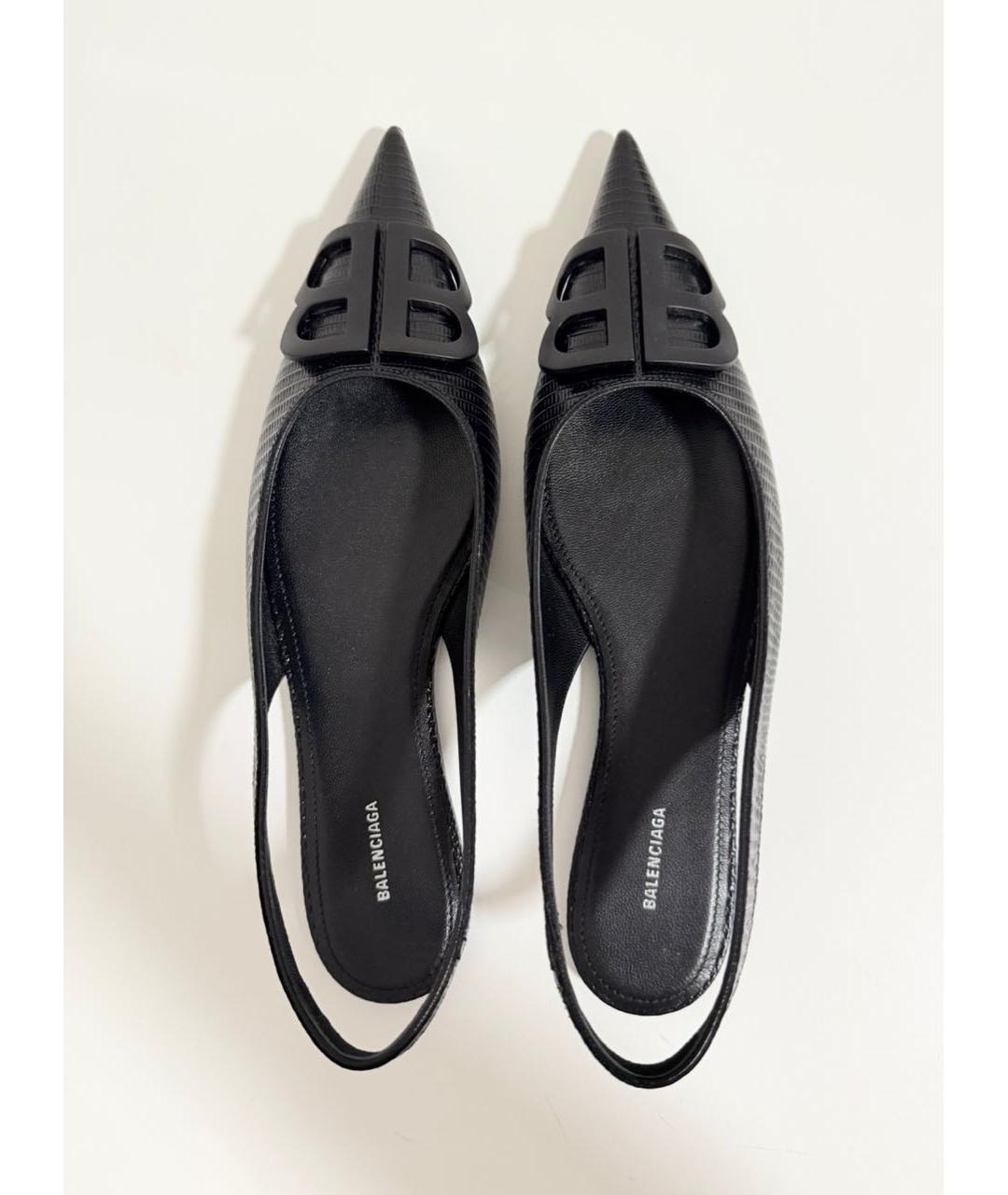 BALENCIAGA Черные кожаные туфли, фото 3
