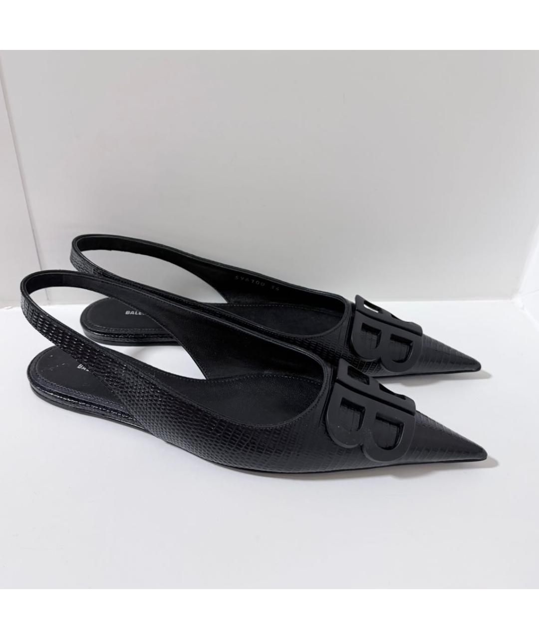 BALENCIAGA Черные кожаные туфли, фото 9