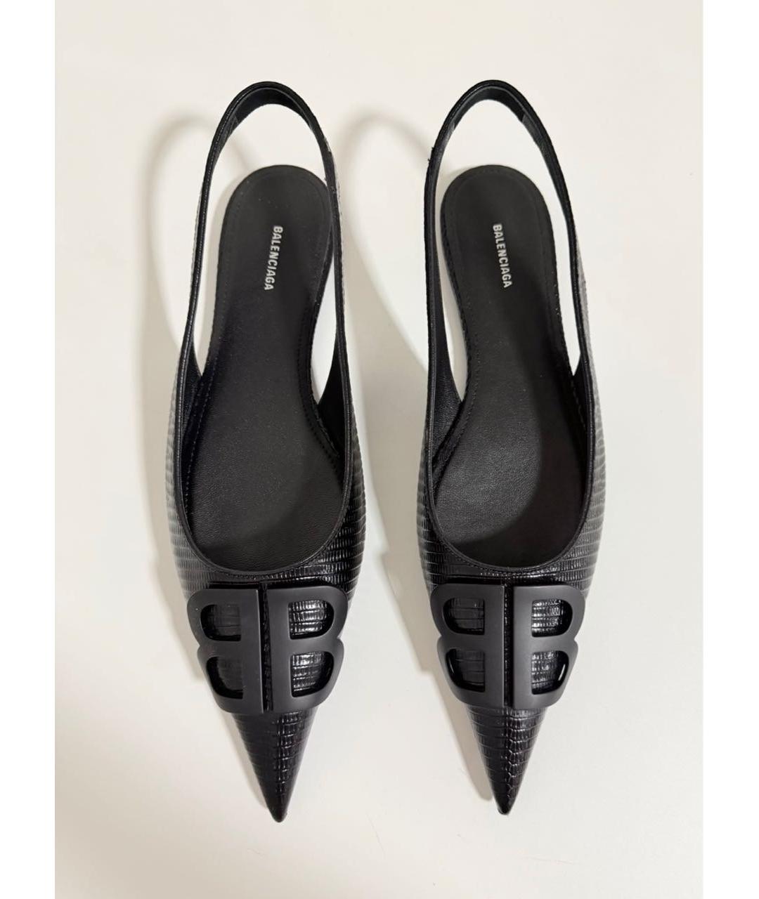 BALENCIAGA Черные кожаные туфли, фото 2