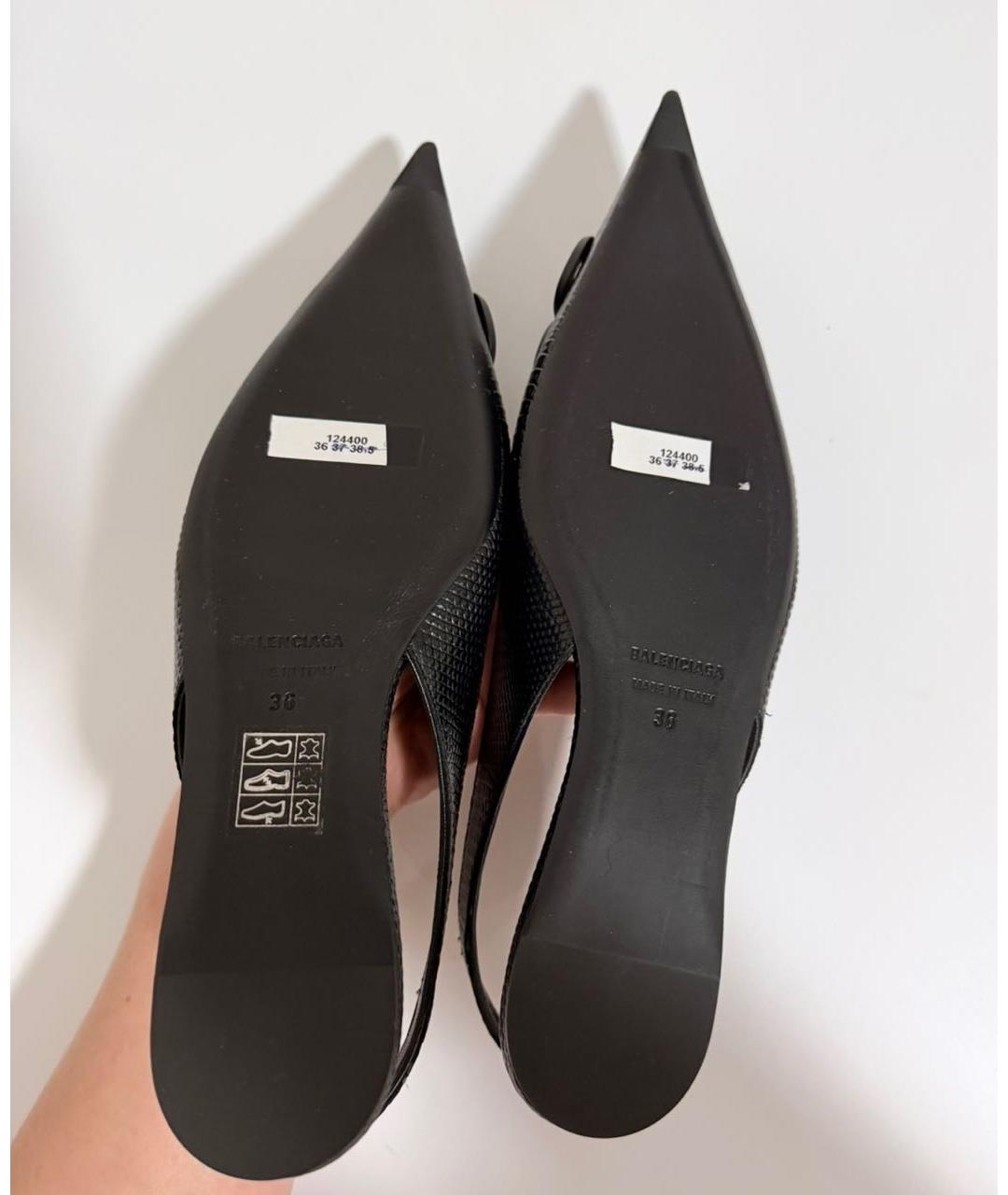 BALENCIAGA Черные кожаные туфли, фото 7