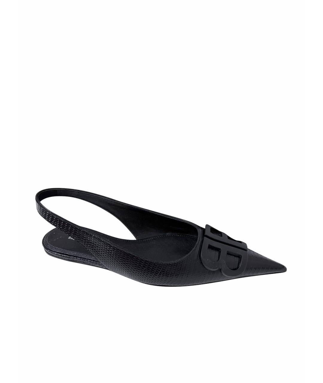 BALENCIAGA Черные кожаные туфли, фото 1