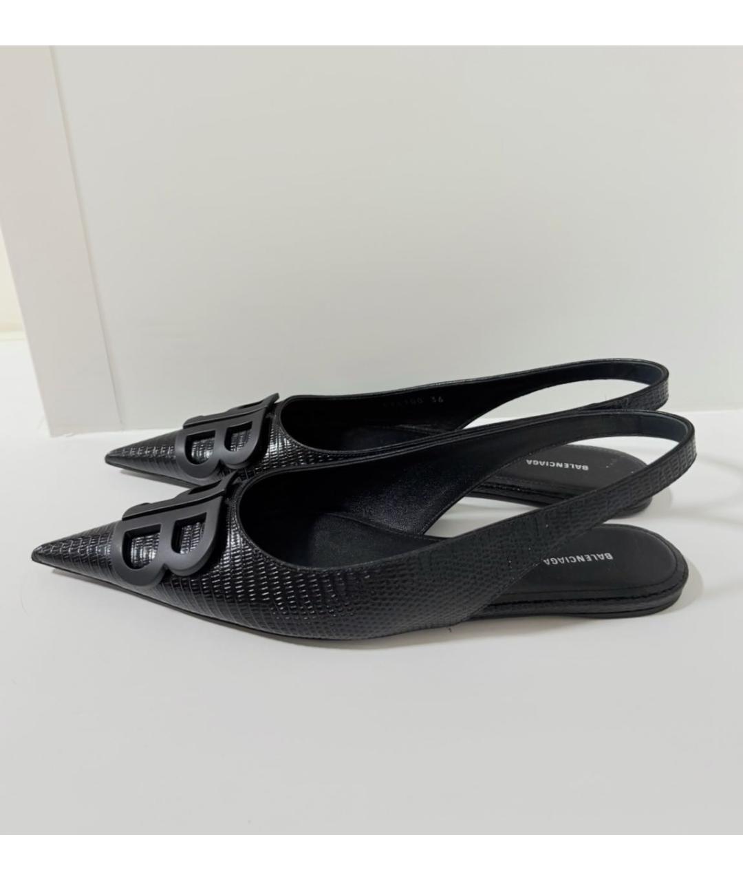 BALENCIAGA Черные кожаные туфли, фото 4