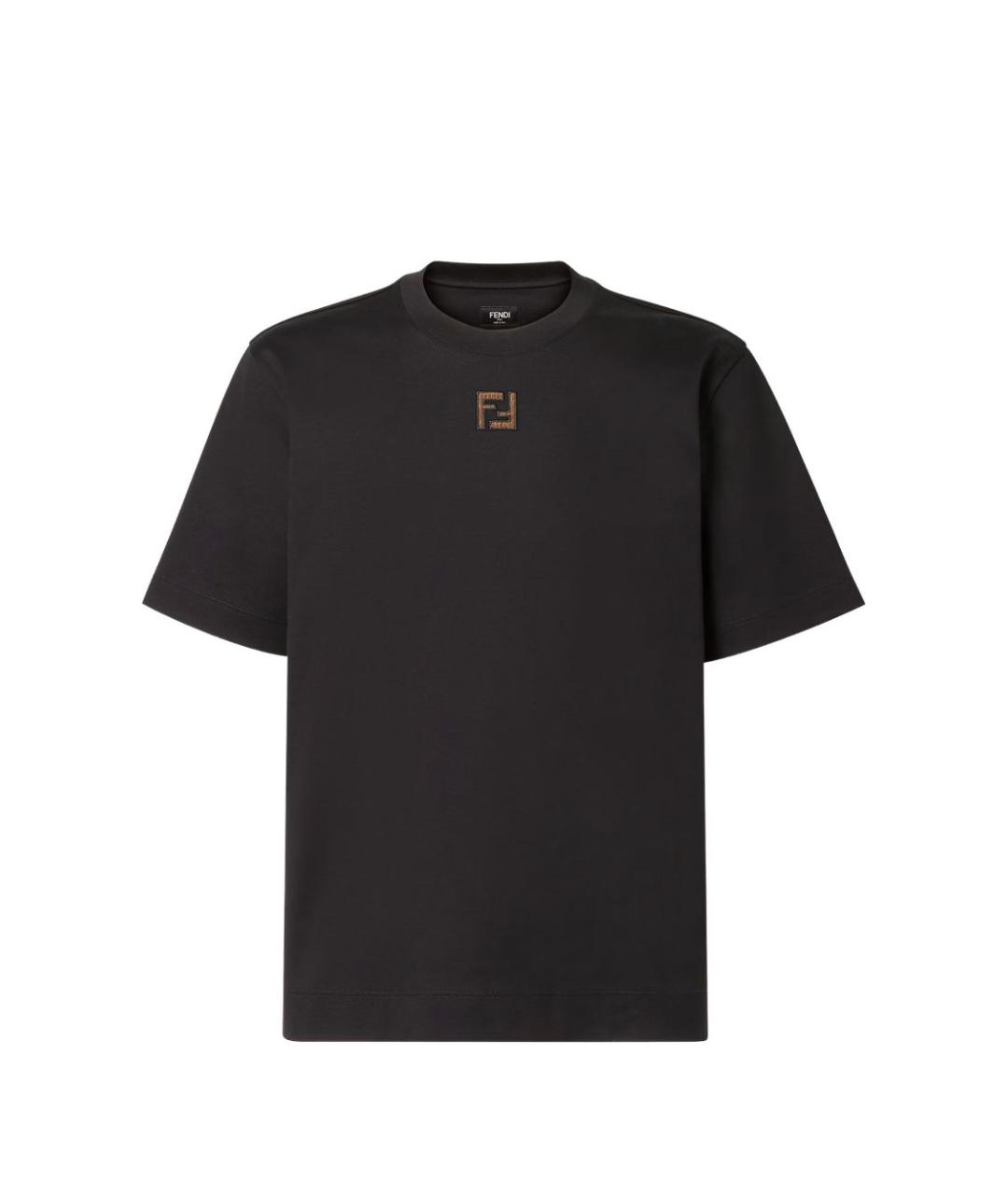 FENDI Черная хлопковая футболка, фото 1