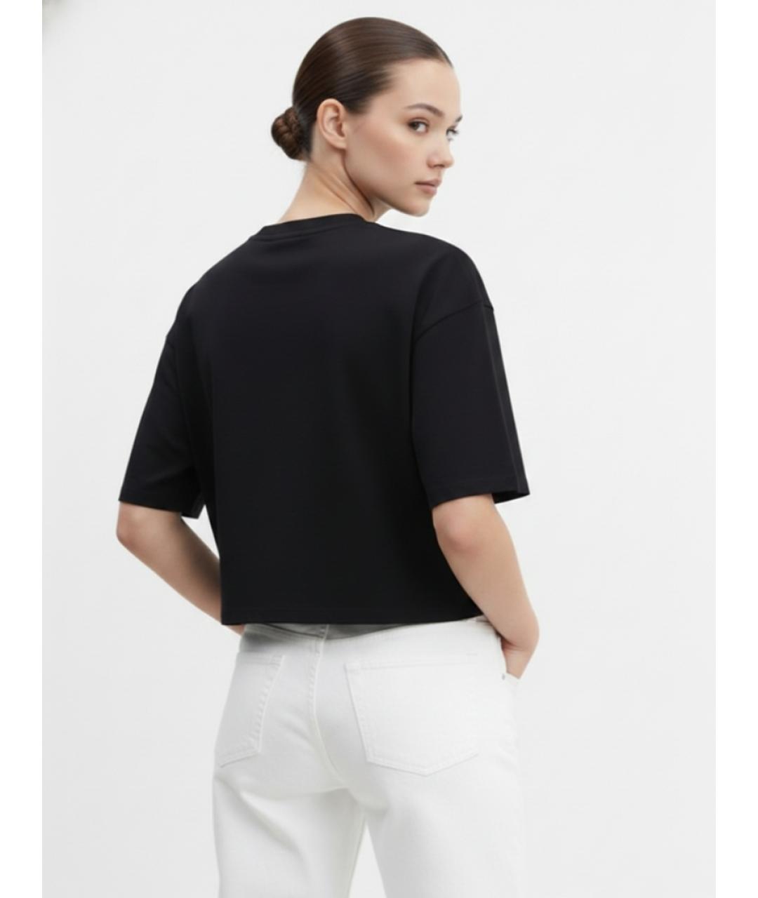 BALMAIN Черная хлопковая футболка, фото 3