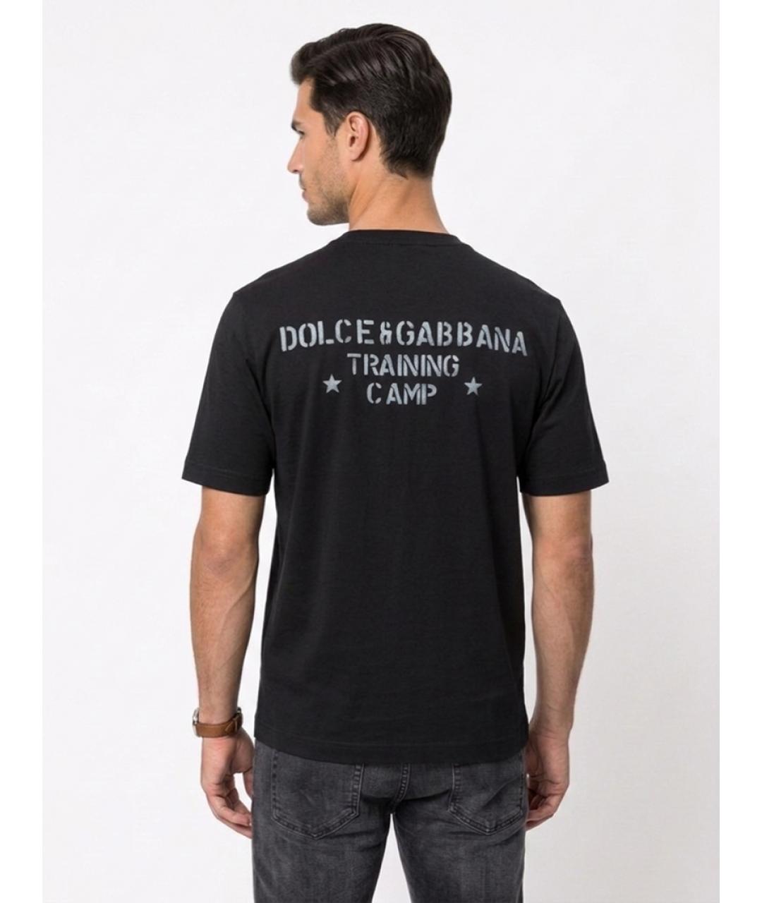 DOLCE&GABBANA Черная хлопковая футболка, фото 4