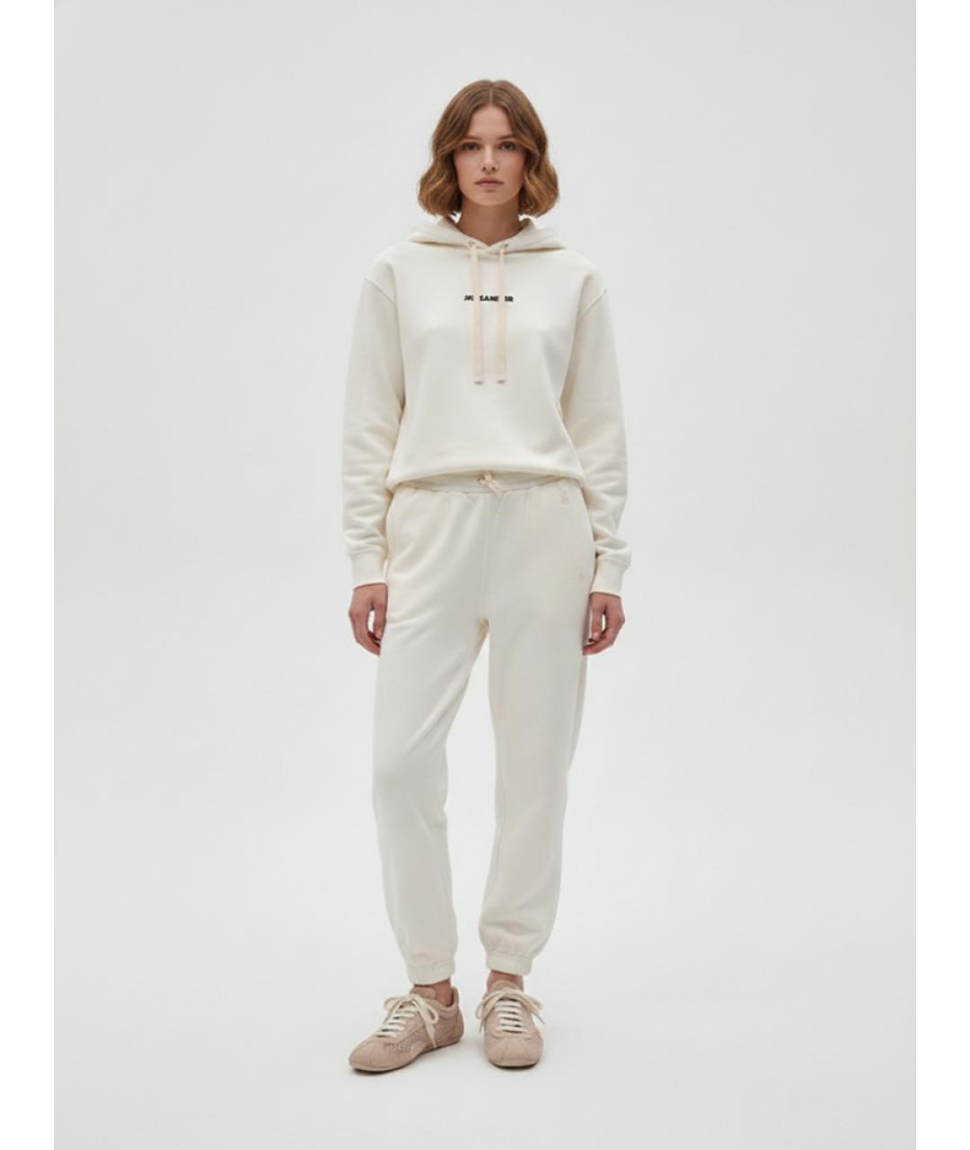 JIL SANDER Белые хлопковые спортивные брюки и шорты, фото 3