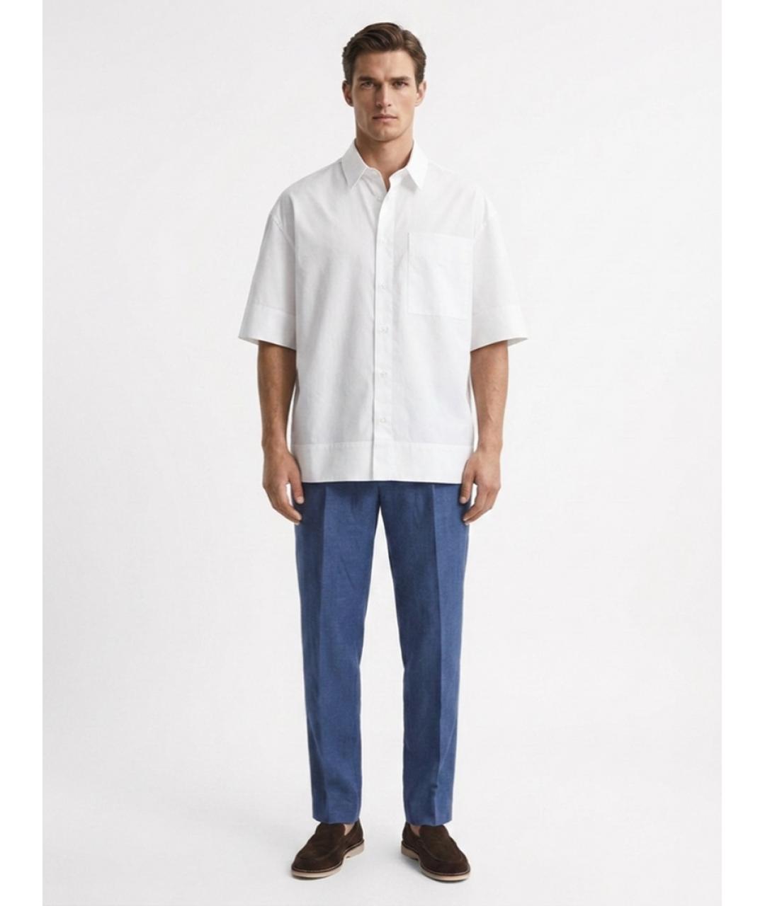 OUTFIT Белая хлопковая кэжуал рубашка, фото 3