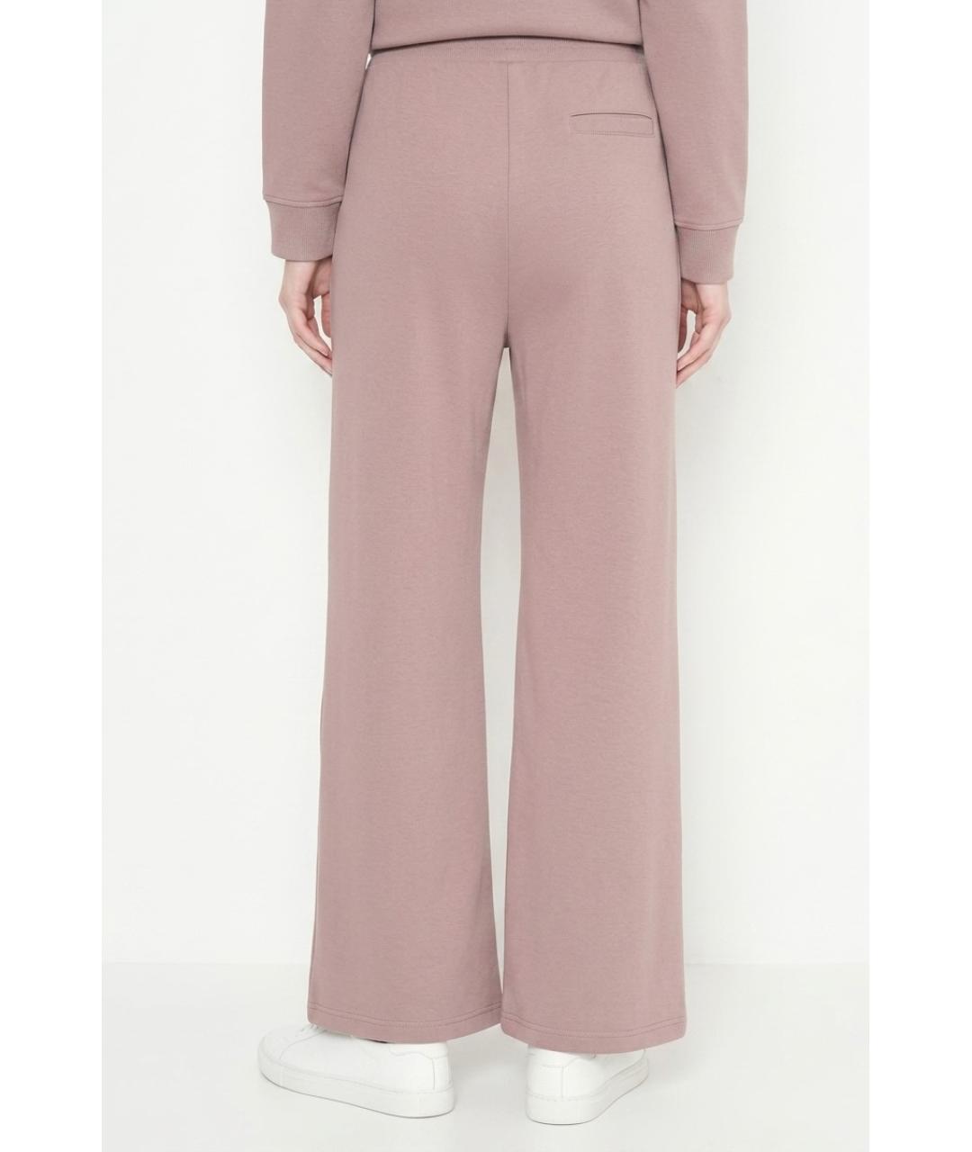 MAX MARA Розовые хлопковые прямые брюки, фото 3