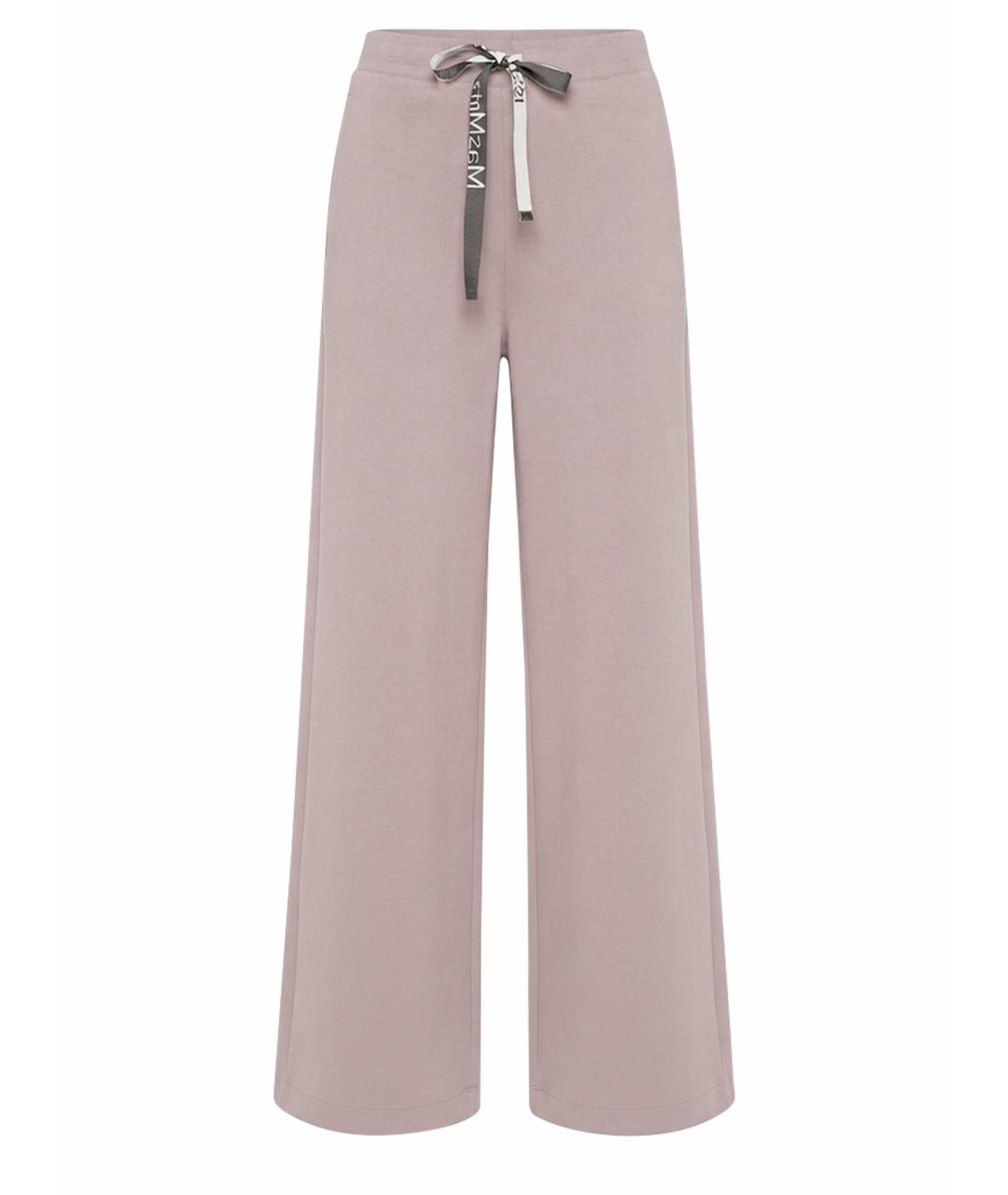 MAX MARA Розовые хлопковые прямые брюки, фото 1