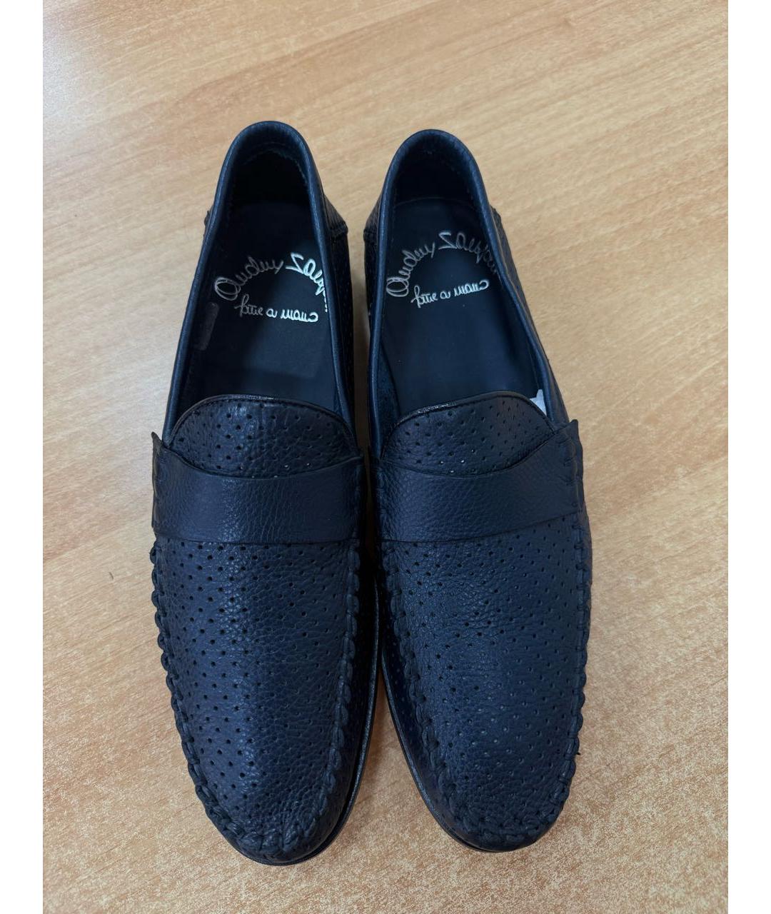 SANTONI Темно-синие кожаные туфли, фото 4