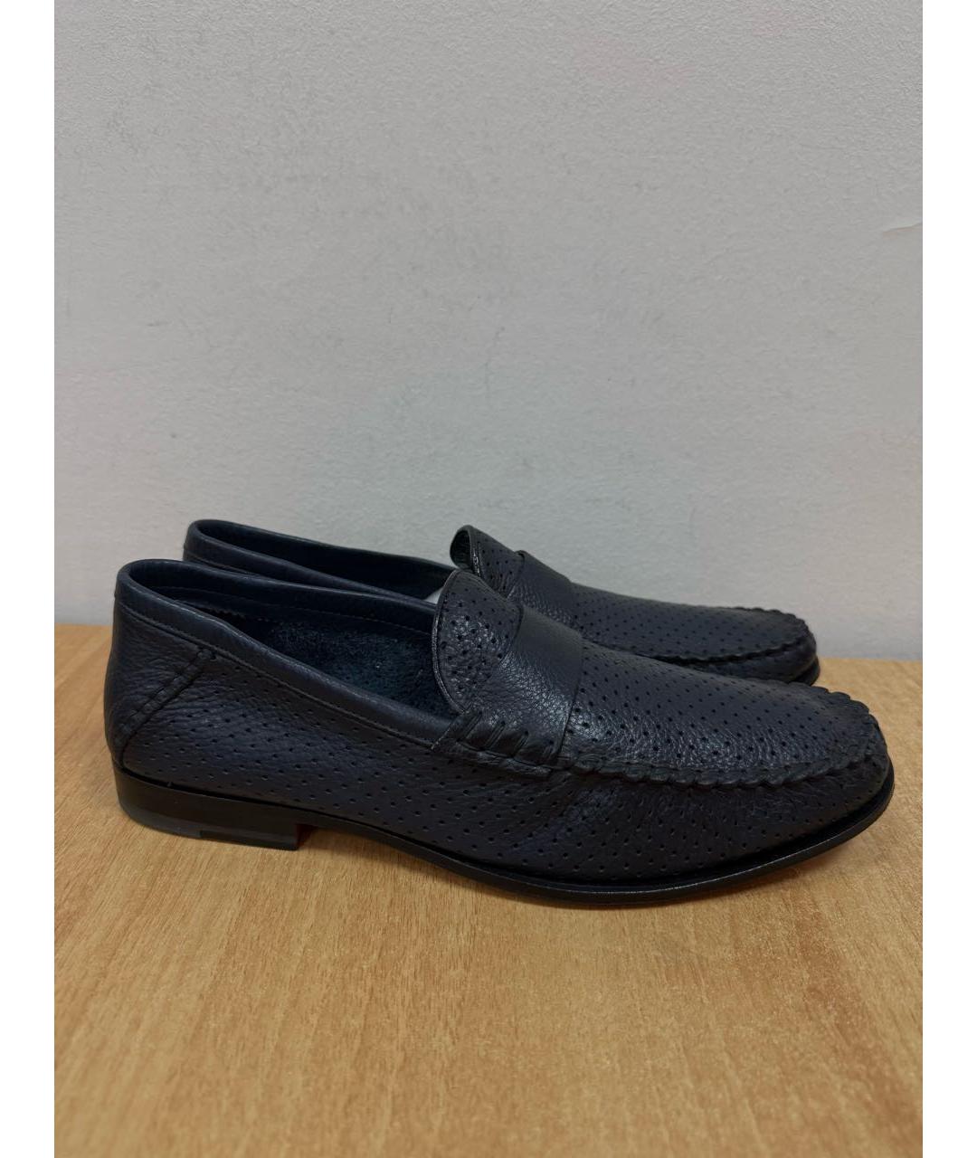 SANTONI Темно-синие кожаные туфли, фото 7