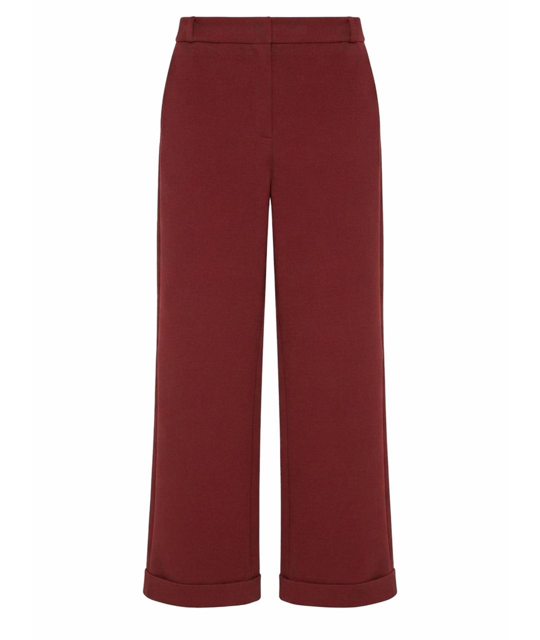 MAX MARA Бордовые хлопковые прямые брюки, фото 1