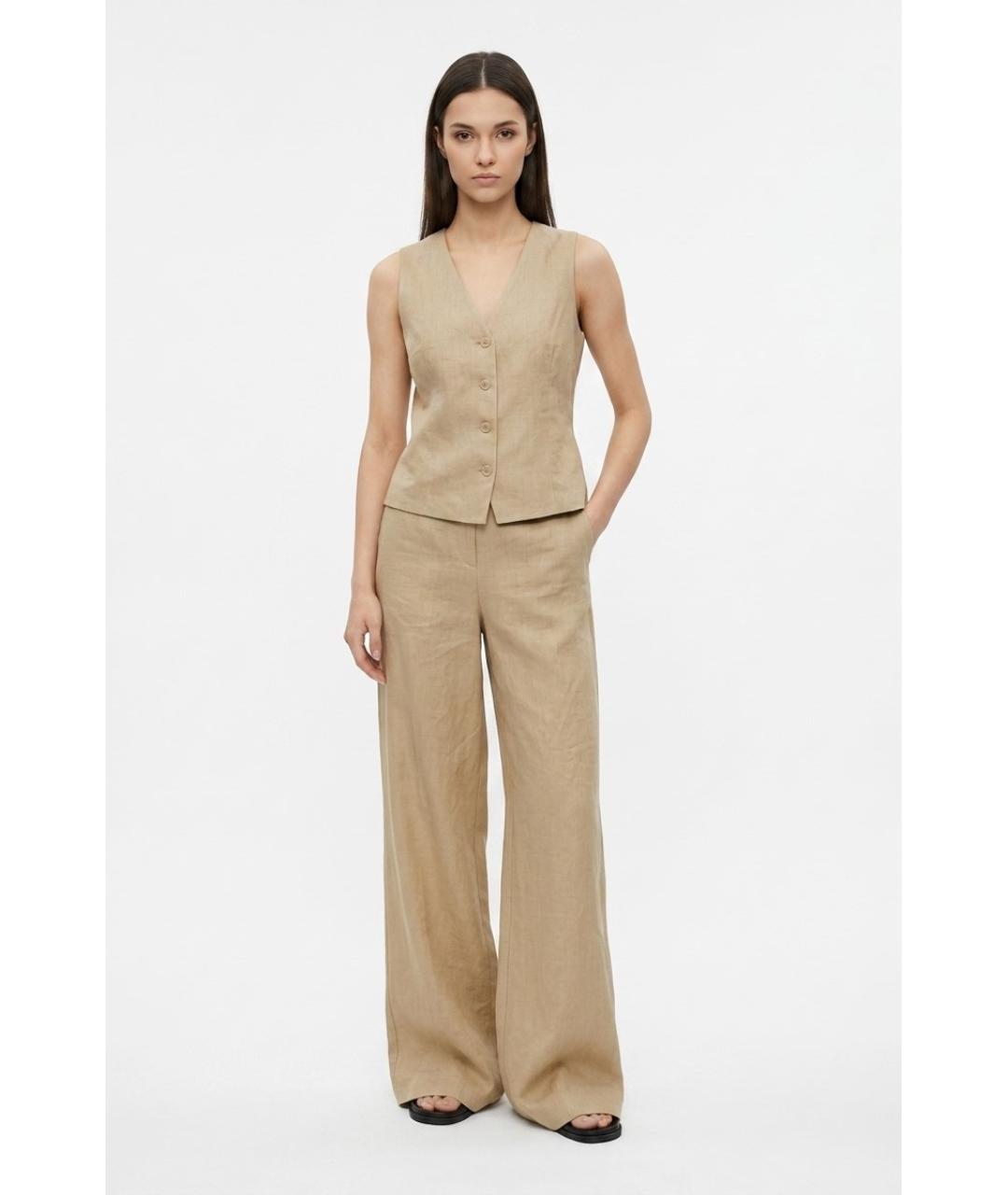 MAX MARA Бежевый льняной жилет, фото 4