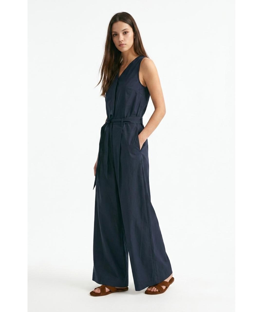 MAX MARA Синий хлопковый комбинезон, фото 3